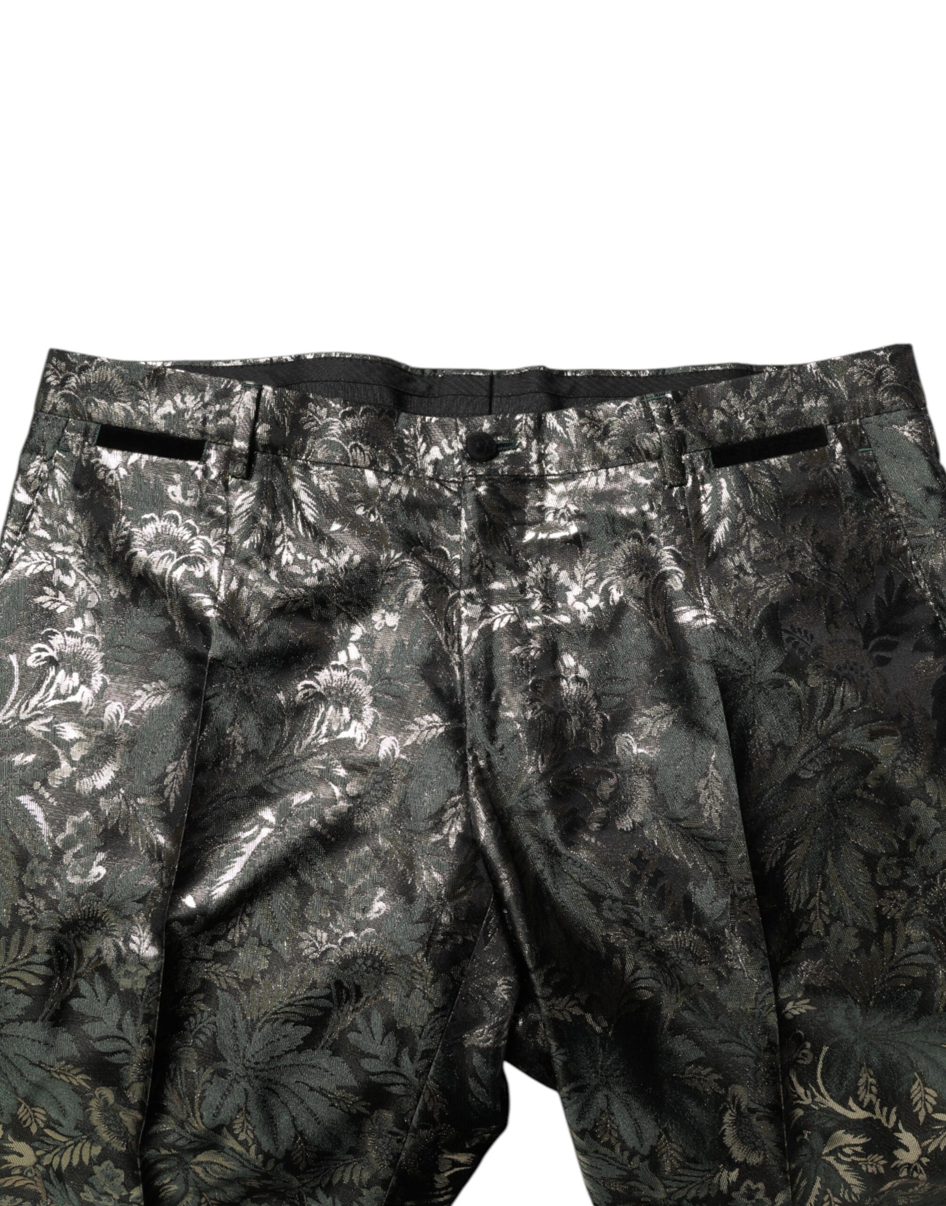 Dolce & Gabbana Metallic Floral Jacquard Silk 2 Piece Suit Dolce & Gabbana