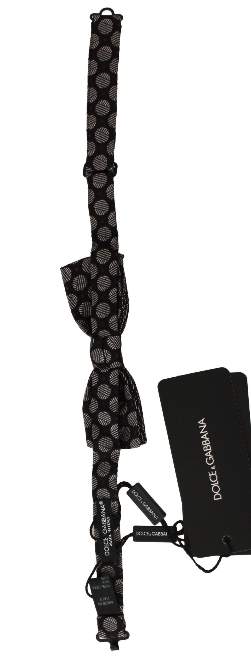 Dolce & Gabbana Brown Silk Polka Dot Jacquard Men Bow Tie Papillon Dolce & Gabbana