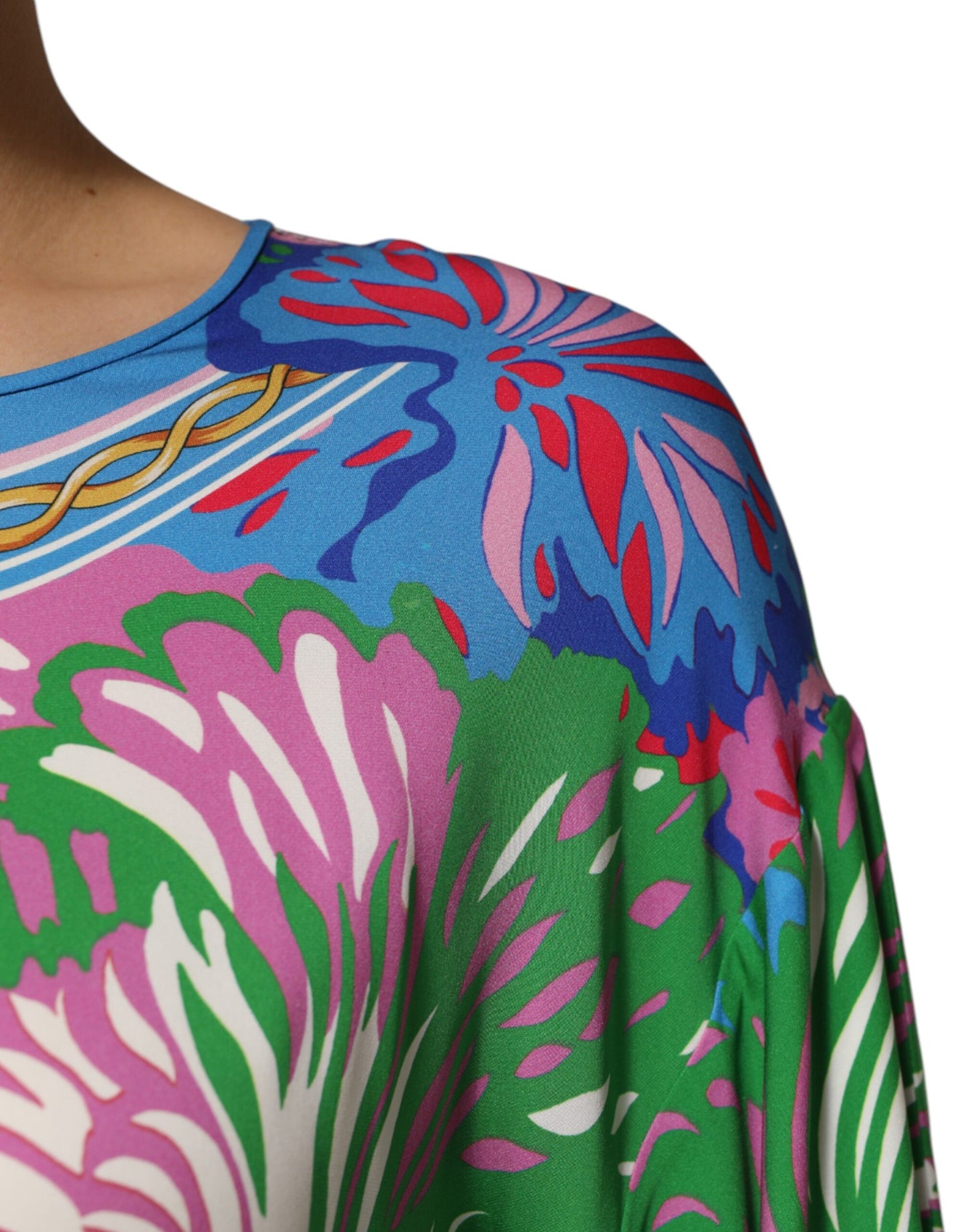 Dolce & Gabbana Multicolor Floral Printed Tunic Blouse Top Dolce & Gabbana
