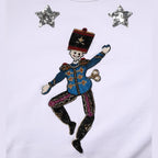 Dolce & Gabbana White Cotton Sequin Embellished Top T-shirt