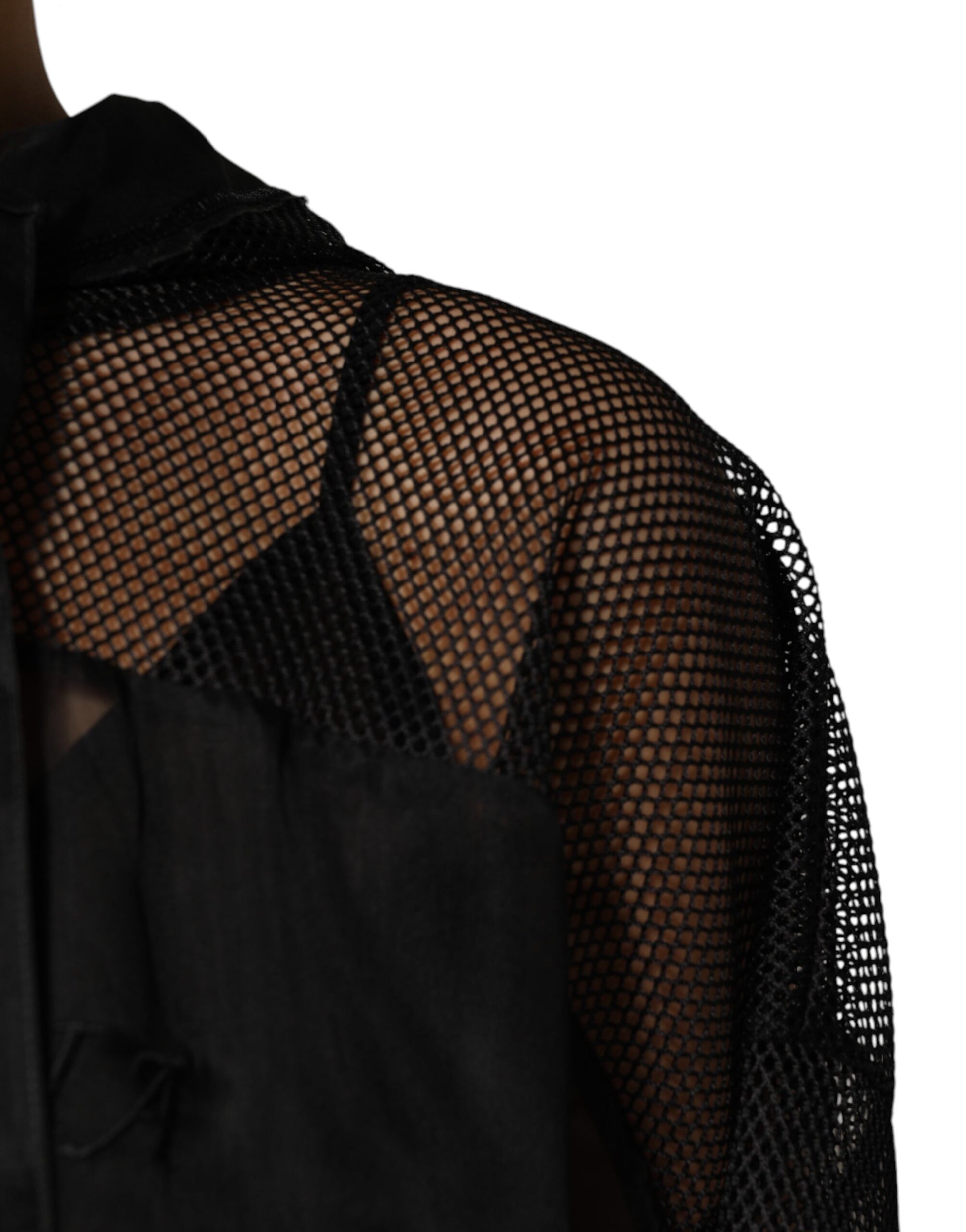 Dolce & Gabbana Black See Through Hooded Pullover Sweater Dolce & Gabbana