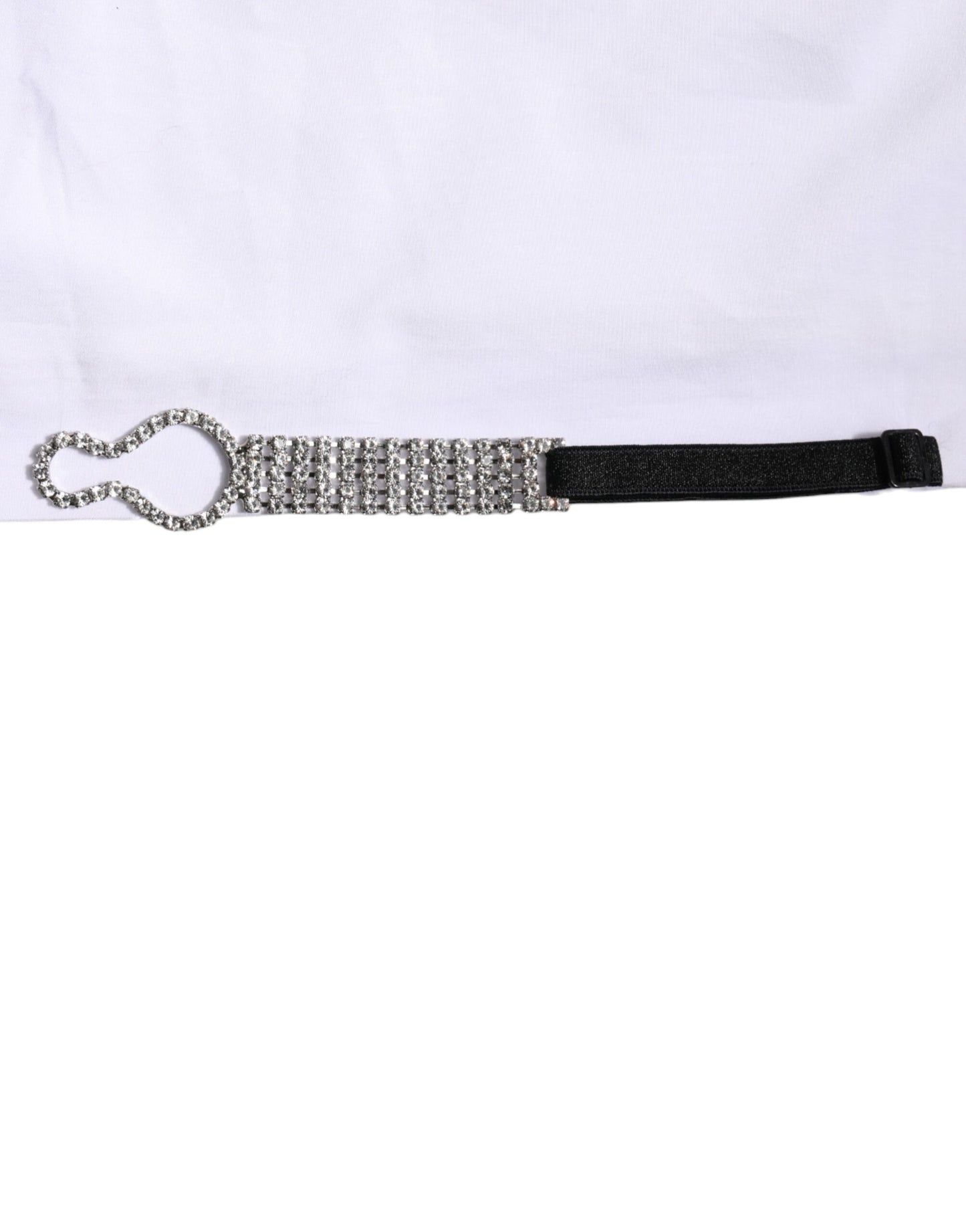 Dolce & Gabbana White Crystal Embellished Collared Shirt Top Dolce & Gabbana