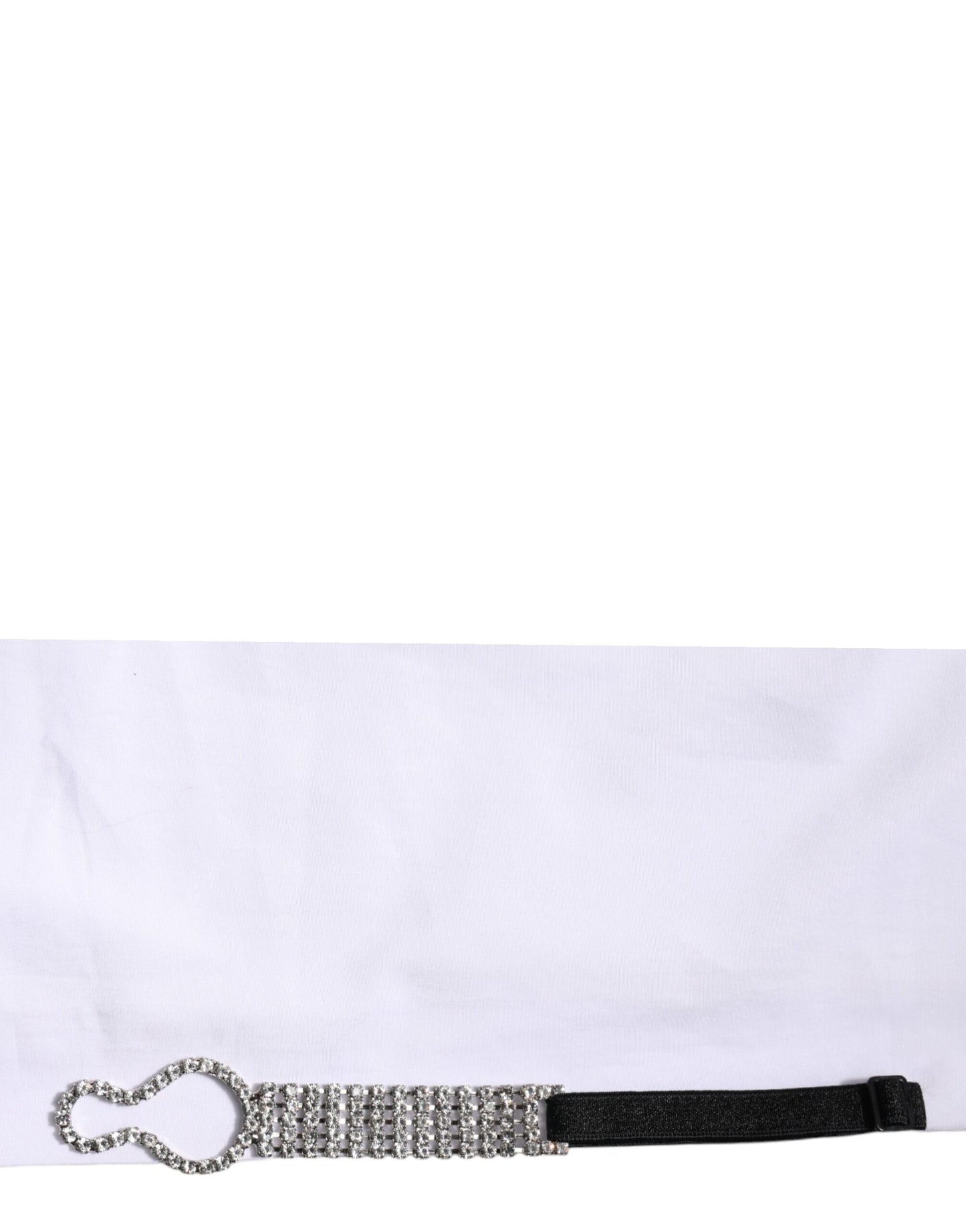 Dolce & Gabbana White Crystal Embellished Collared Shirt Top Dolce & Gabbana