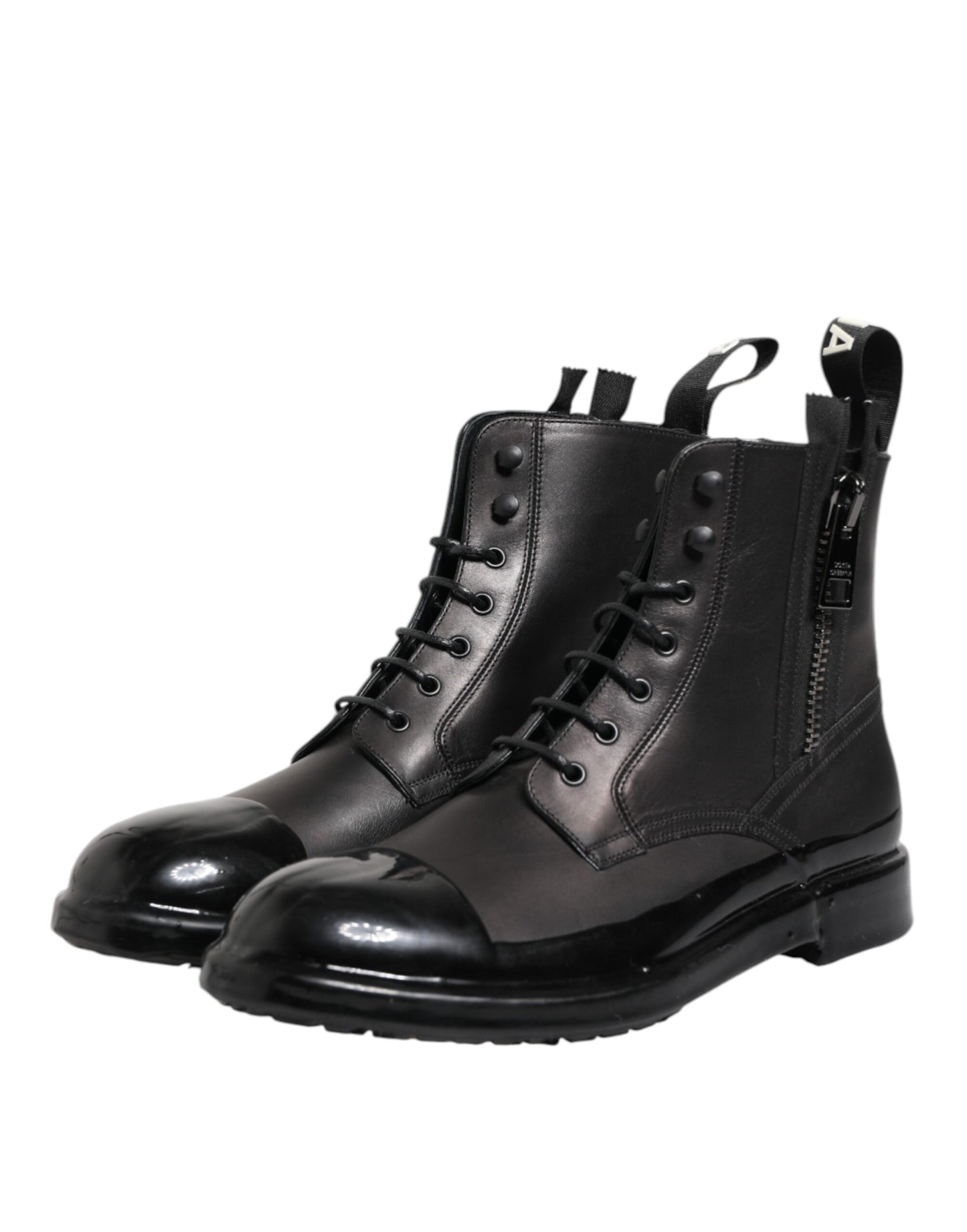 Dolce & Gabbana Brown Black Lace Up Mid Calf Men Boots Shoes Dolce & Gabbana