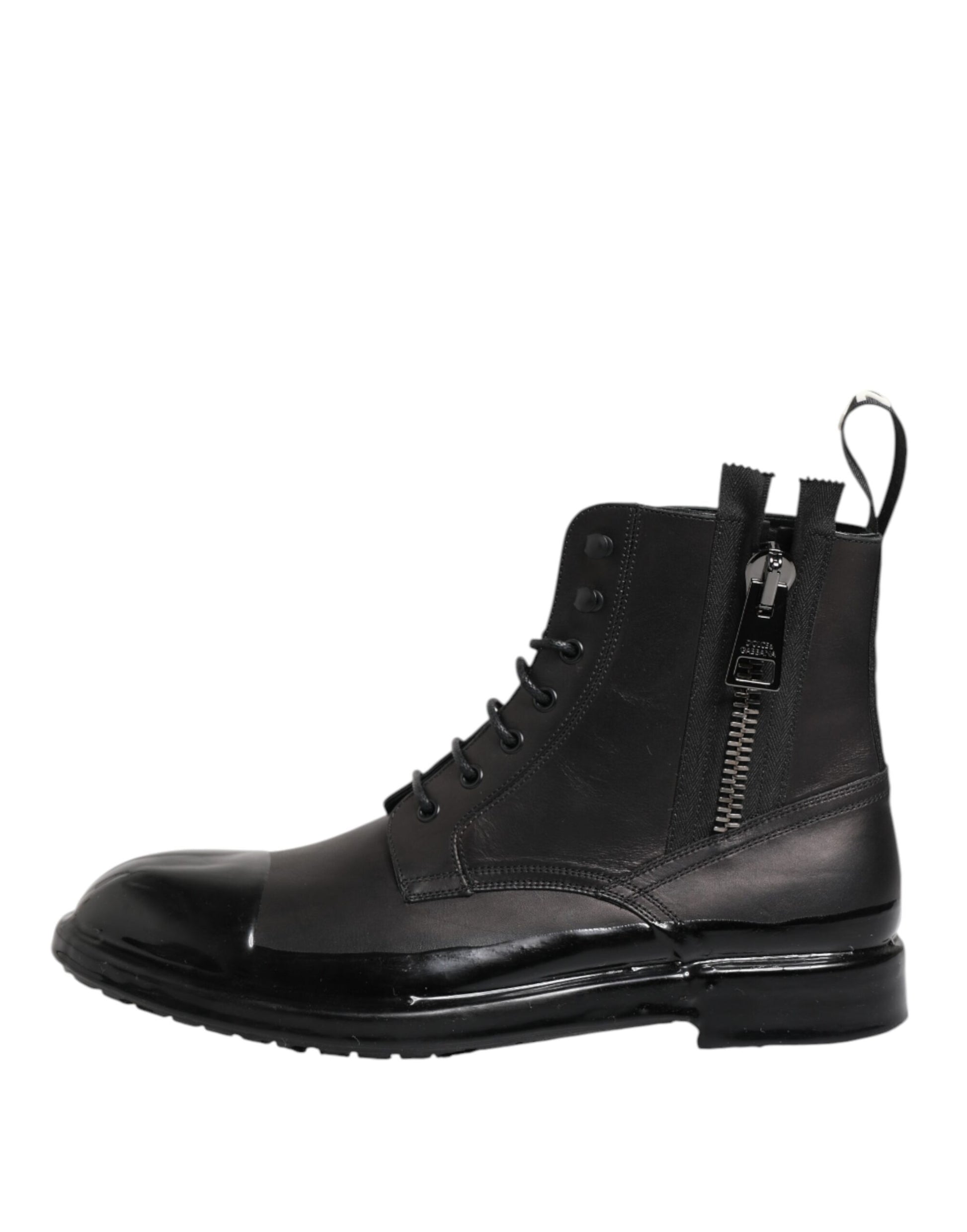 Dolce & Gabbana Brown Black Lace Up Mid Calf Men Boots Shoes Dolce & Gabbana
