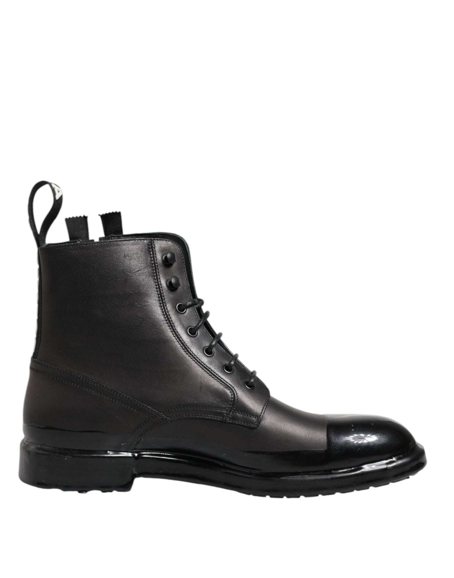 Dolce & Gabbana Brown Black Lace Up Mid Calf Men Boots Shoes Dolce & Gabbana