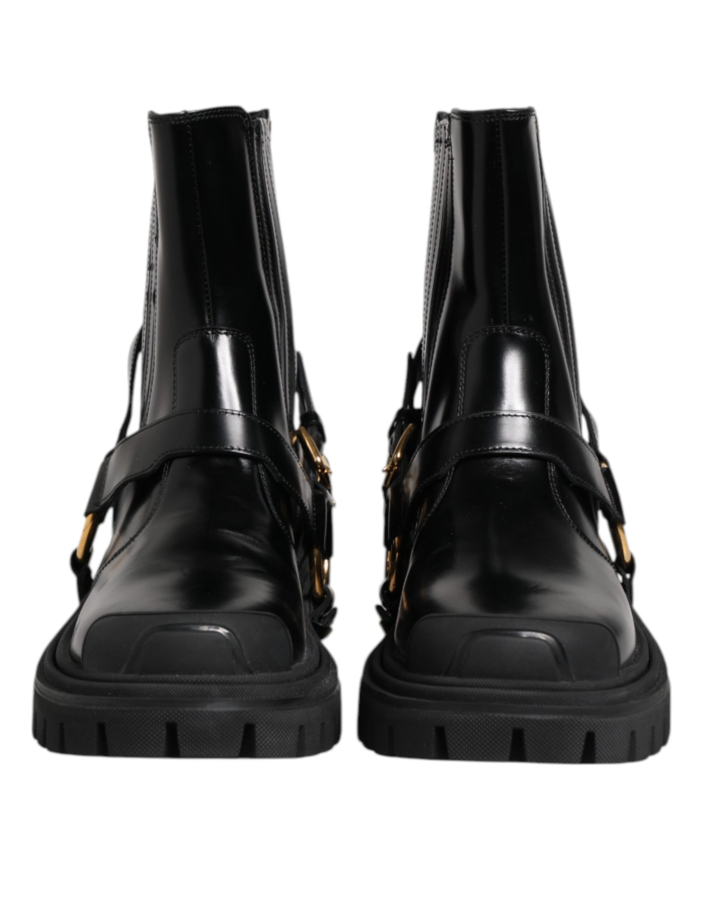 Dolce & Gabbana Black Leather Chelsea Men Short Boots Shoes Dolce & Gabbana