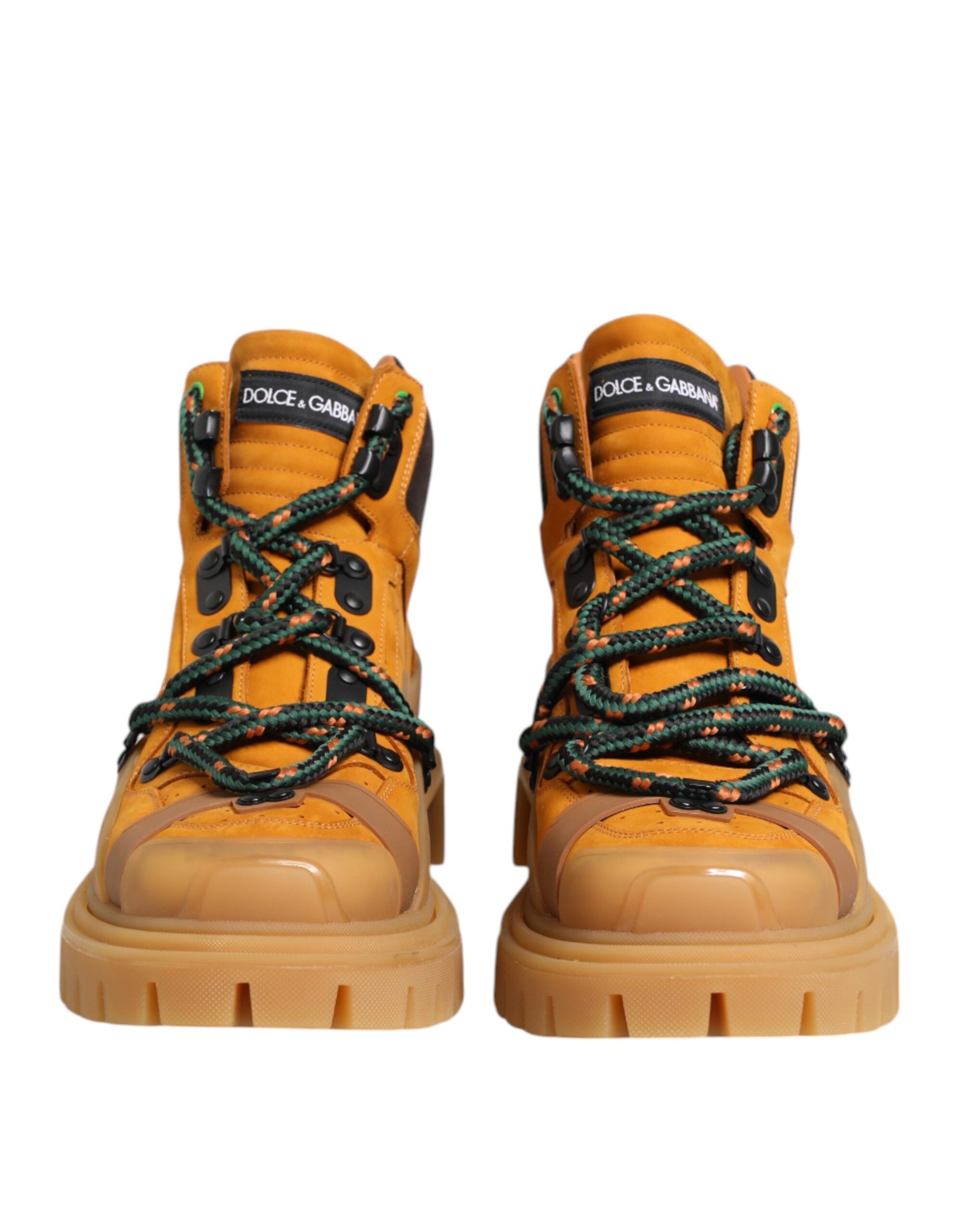 Dolce & Gabbana Orange Lace Up Trekking Ankle Boots Shoes Dolce & Gabbana