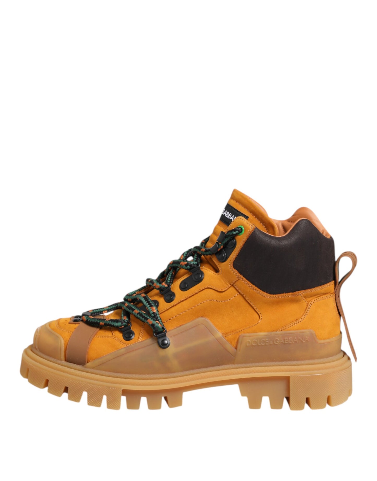 Dolce & Gabbana Orange Lace Up Trekking Ankle Boots Shoes Dolce & Gabbana