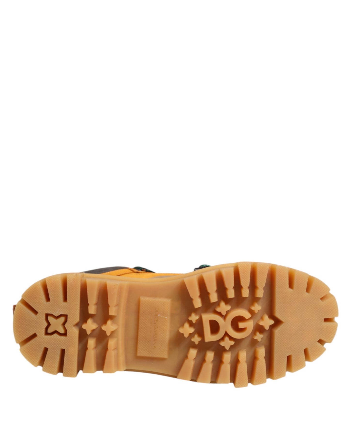Dolce & Gabbana Orange Lace Up Trekking Ankle Boots Shoes Dolce & Gabbana