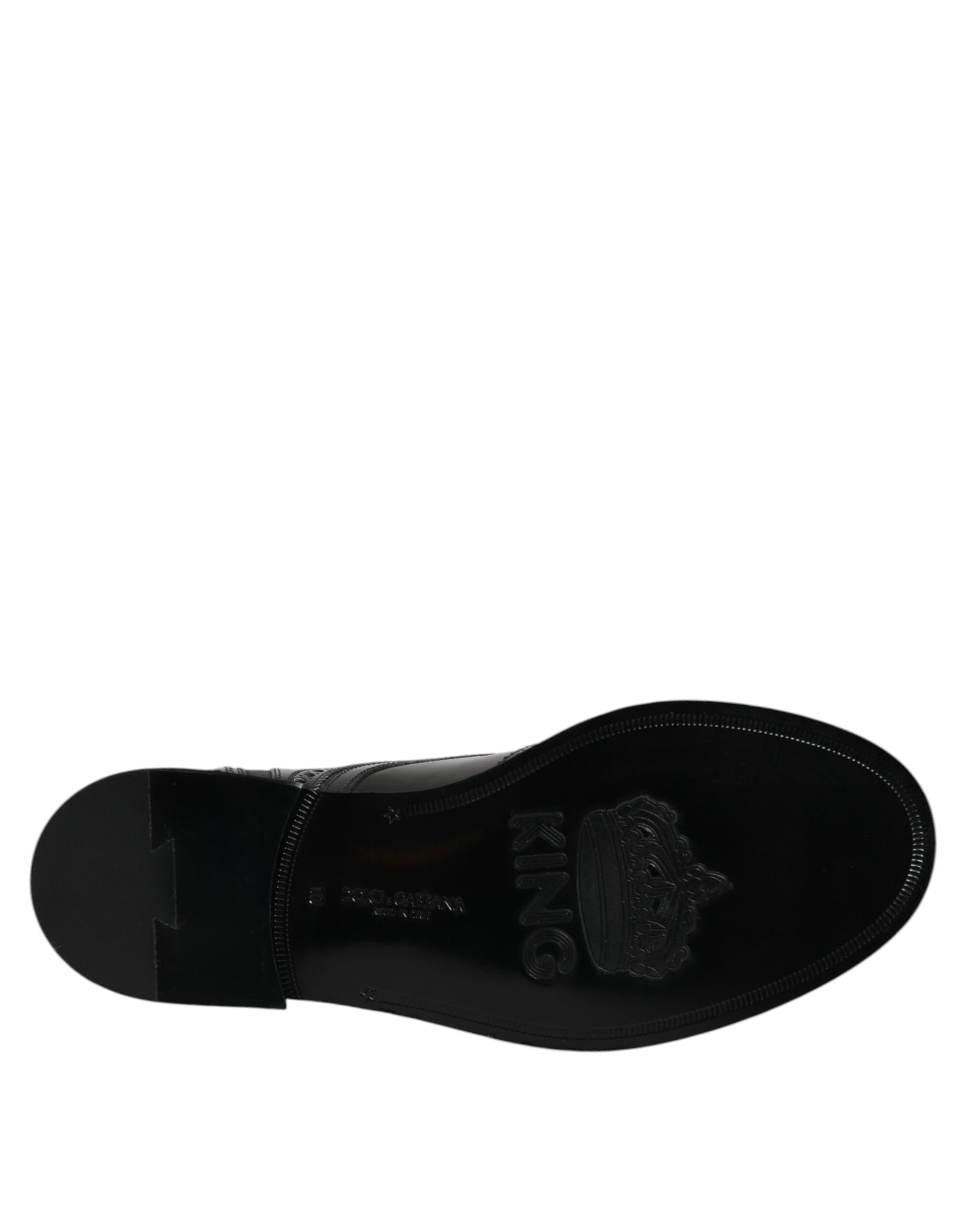 Dolce & Gabbana Black Leather Lace Up Mid Calf Boots Shoes Dolce & Gabbana