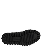 Dolce & Gabbana Black Leather Lace Up Mid Calf Boots Shoes - Eljoys Fashion 