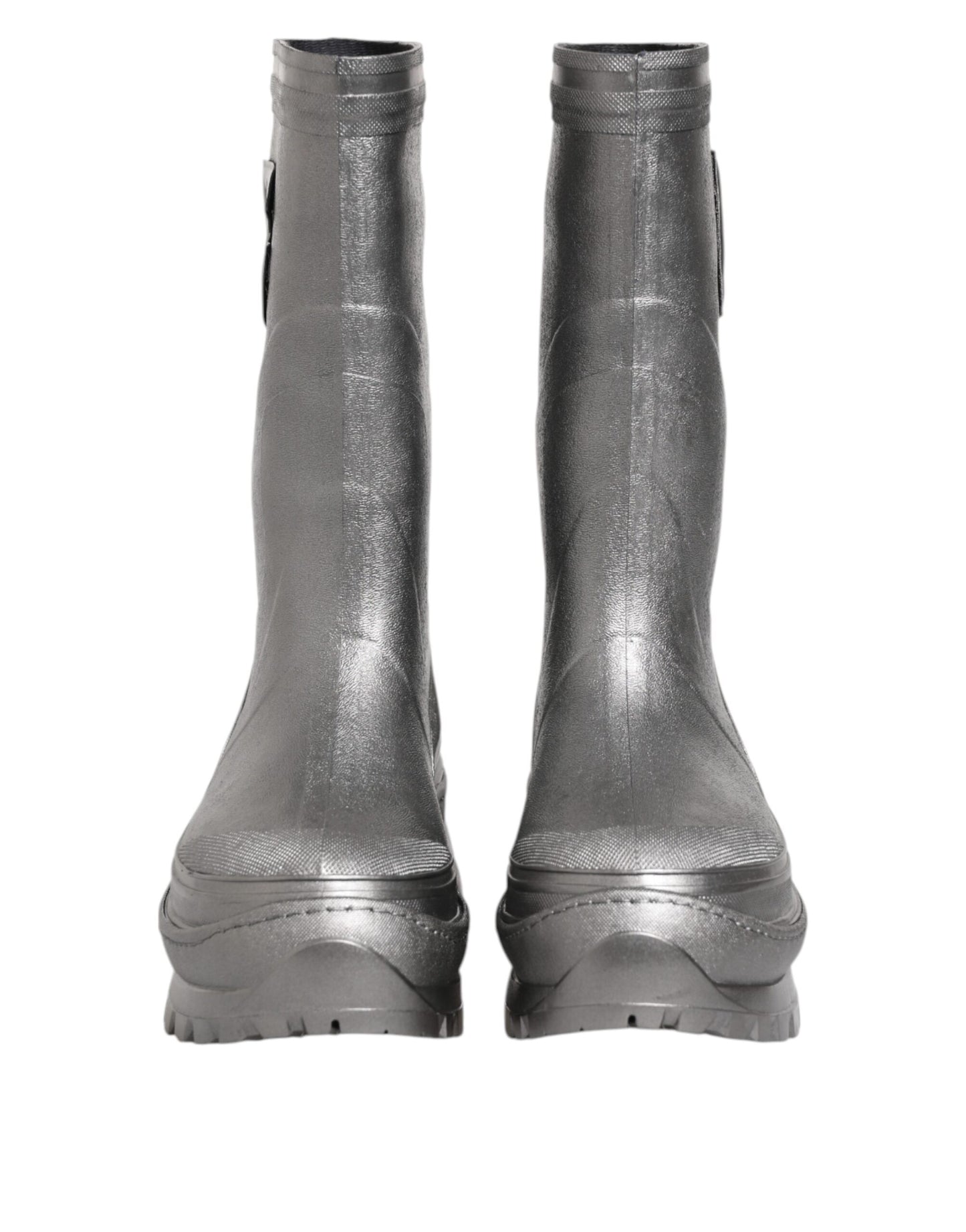 Dolce & Gabbana Metallic Silver Pull On Rain Boots Shoes Dolce & Gabbana