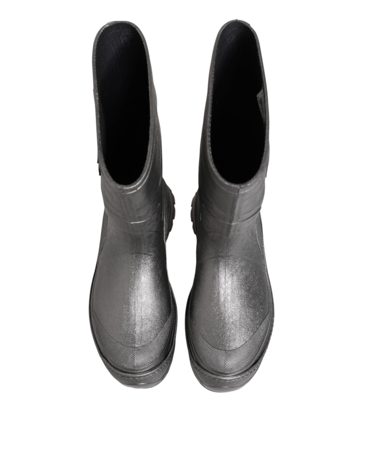 Dolce & Gabbana Metallic Silver Pull On Rain Boots Shoes Dolce & Gabbana