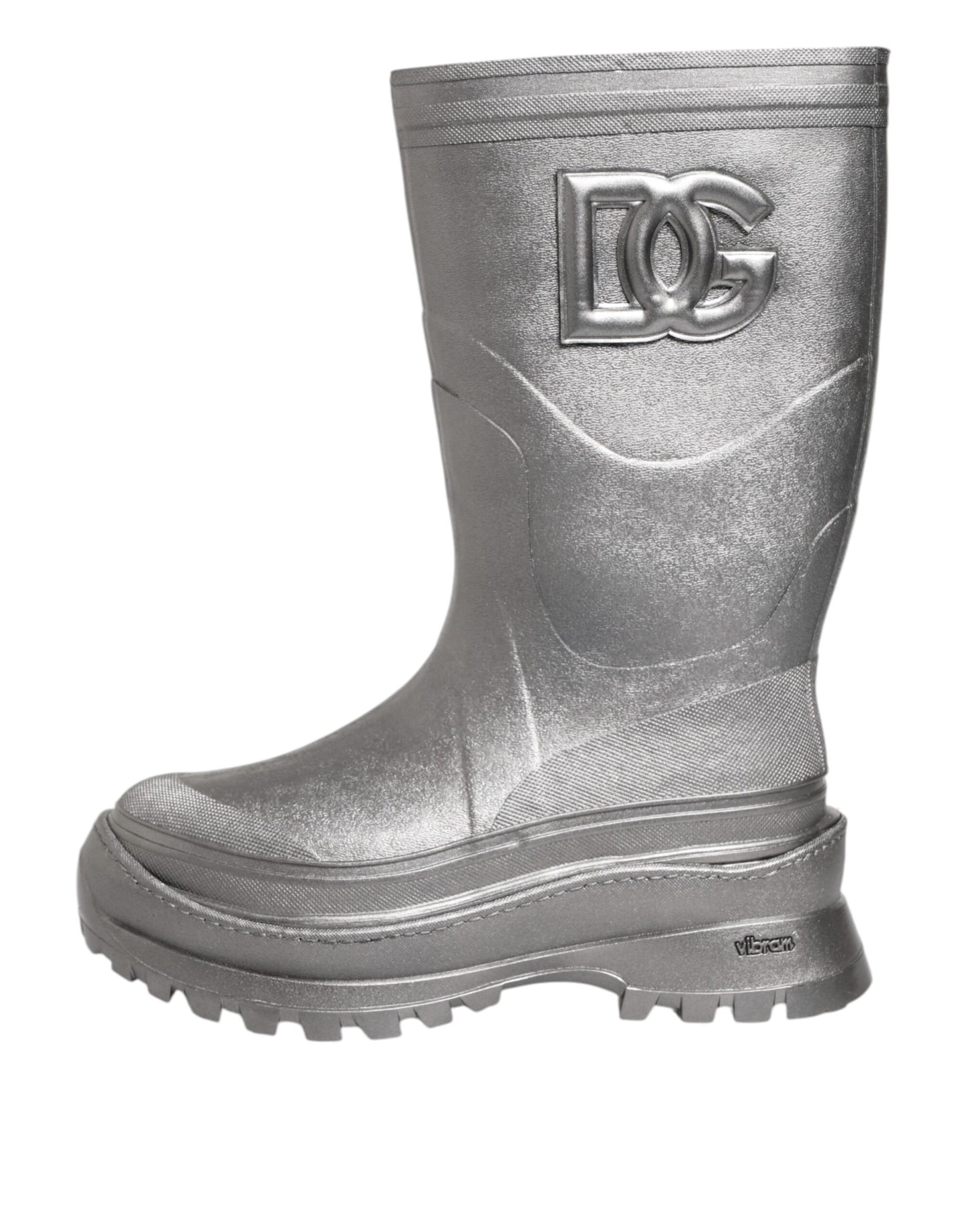 Dolce & Gabbana Metallic Silver Pull On Rain Boots Shoes Dolce & Gabbana