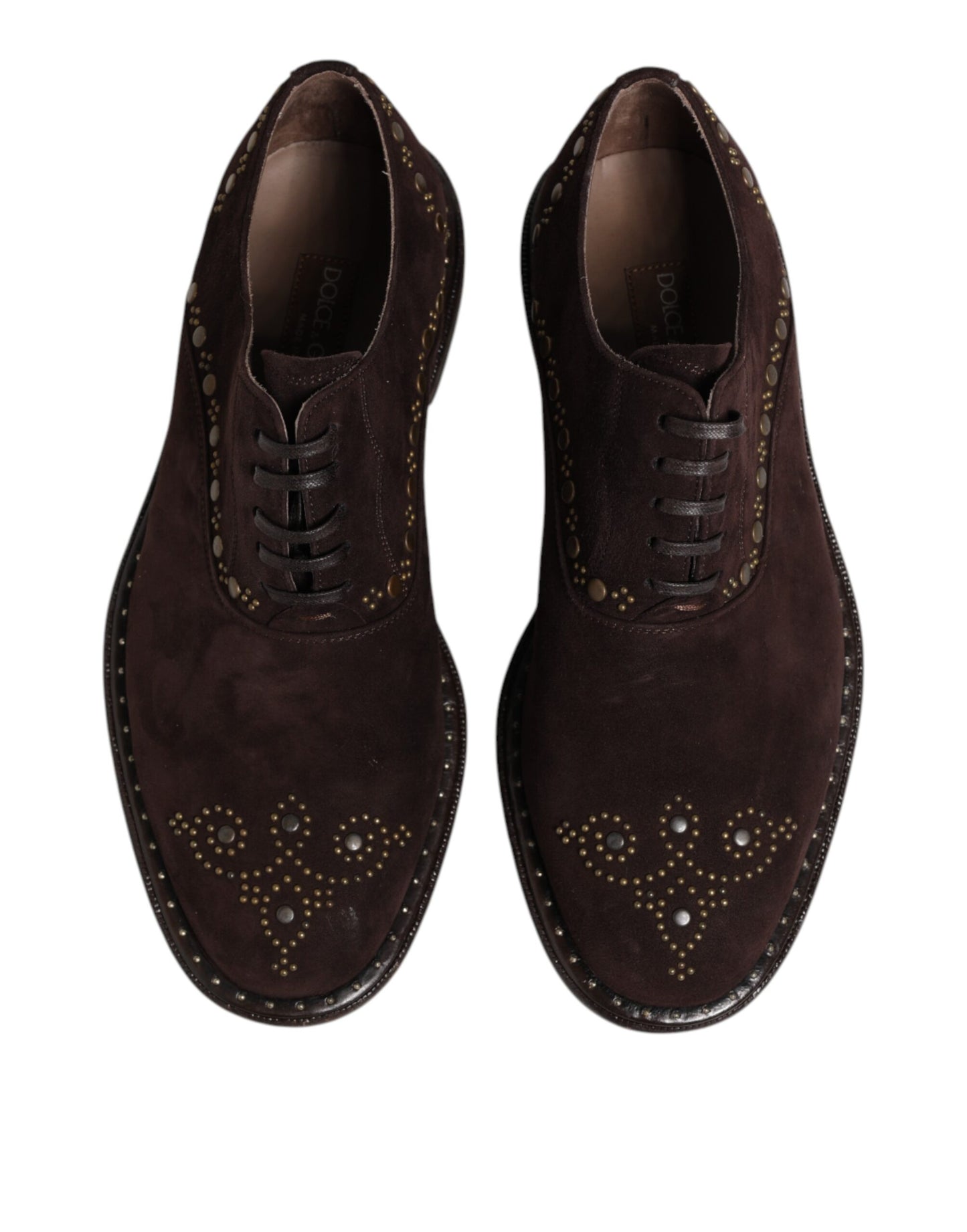 Dolce & Gabbana Brown Velvet Lace Up Oxford Dress Shoes Dolce & Gabbana