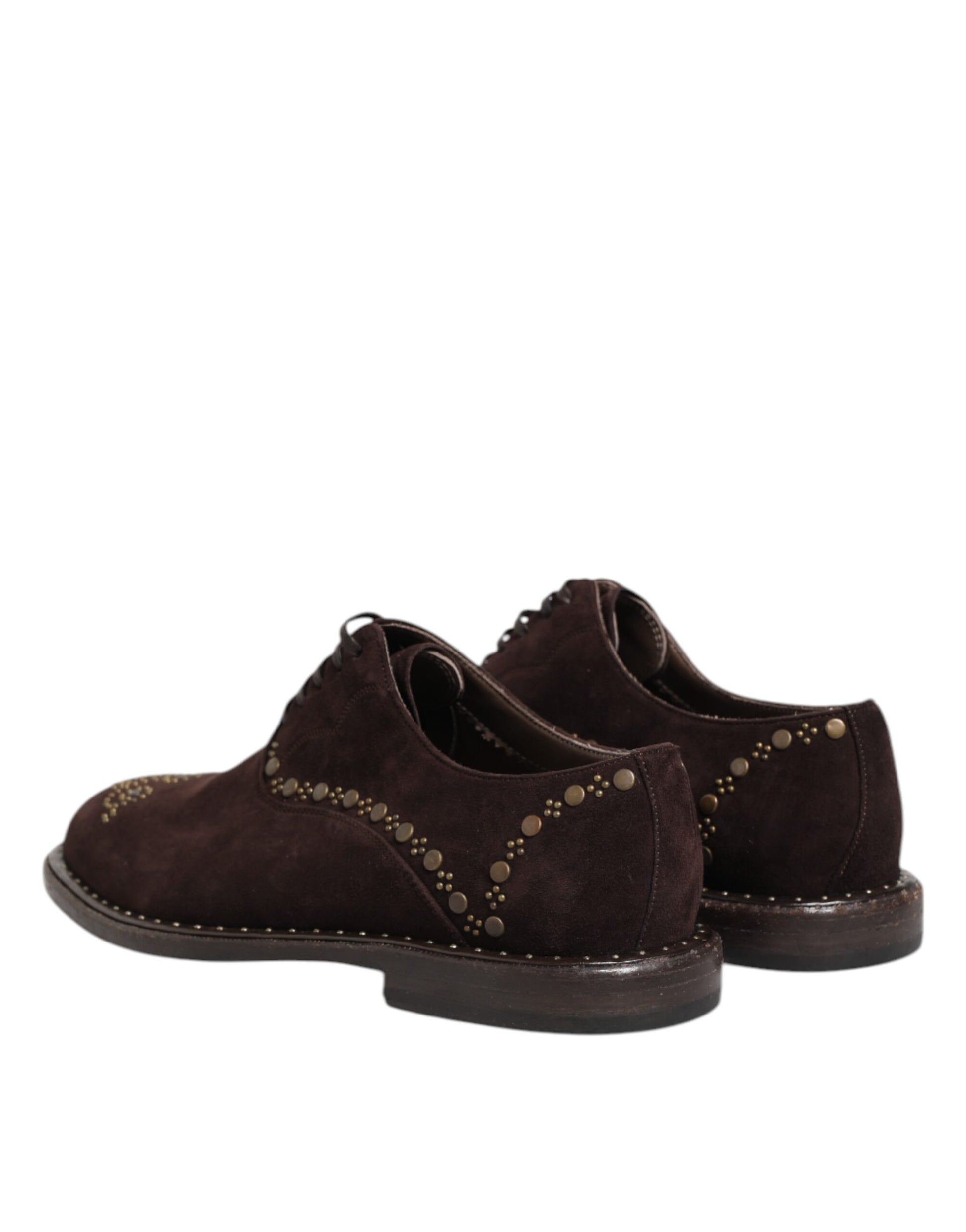 Dolce & Gabbana Brown Velvet Lace Up Oxford Dress Shoes Dolce & Gabbana