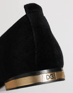 Dolce & Gabbana Black VATICANO Crystal Ribbon Slip On Shoes - Eljoys Fashion 