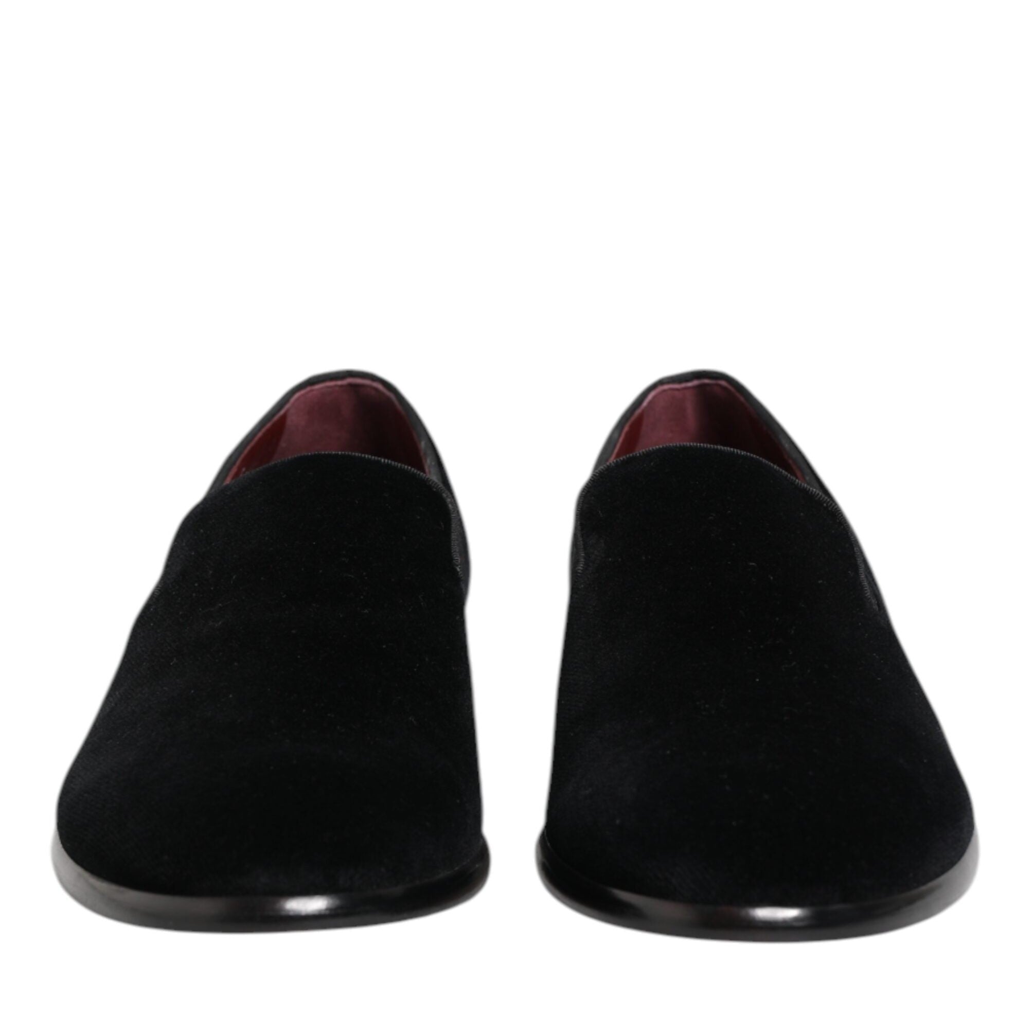 Dolce & Gabbana Black Velvet Loafers Formal Men Dress Shoes