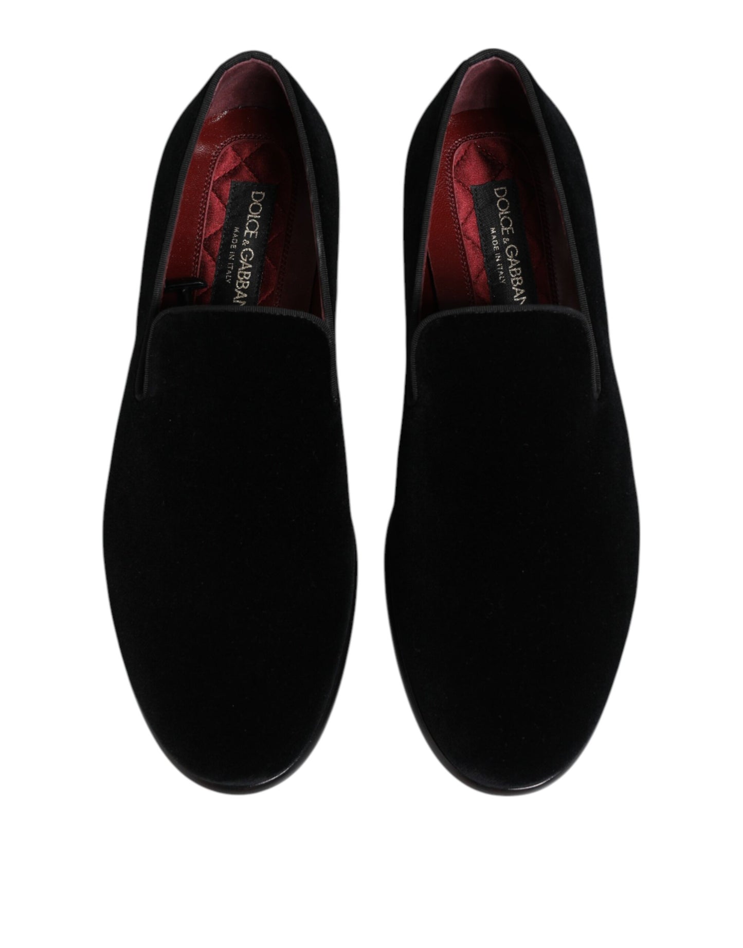 Dolce & Gabbana Black Velvet Loafers Formal Men Dress Shoes Dolce & Gabbana