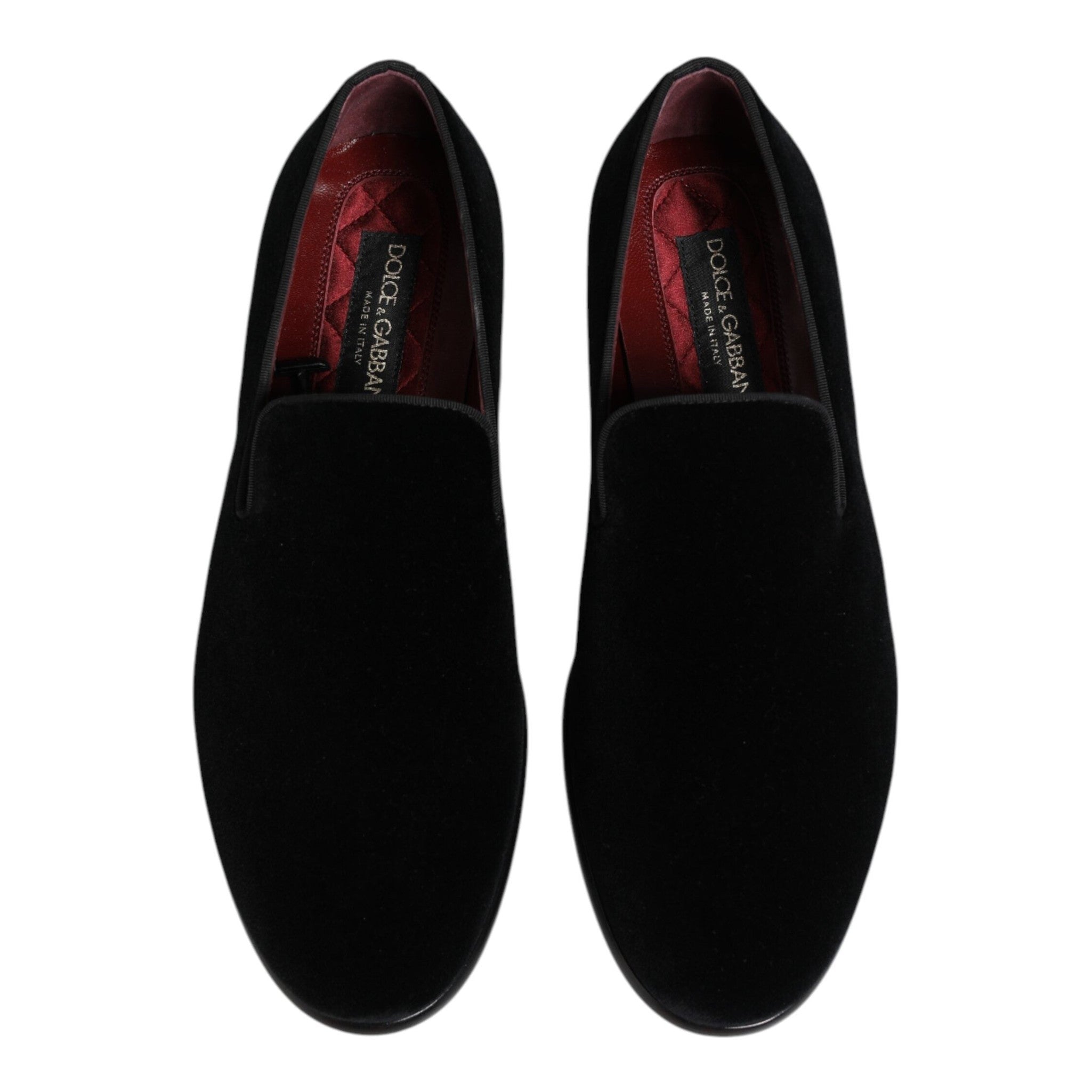 Dolce & Gabbana Black Velvet Loafers Formal Men Dress Shoes