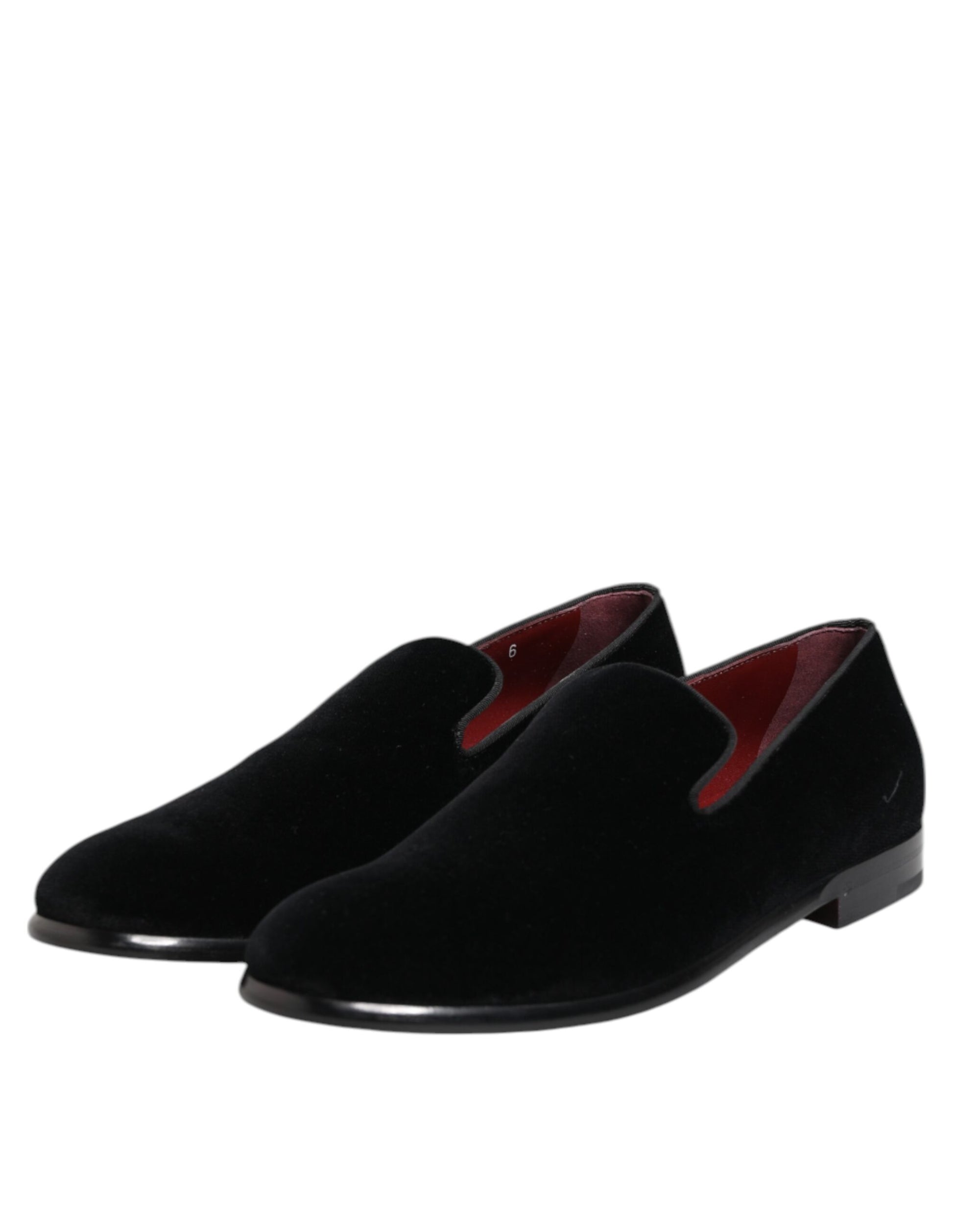 Dolce & Gabbana Black Velvet Loafers Formal Men Dress Shoes Dolce & Gabbana