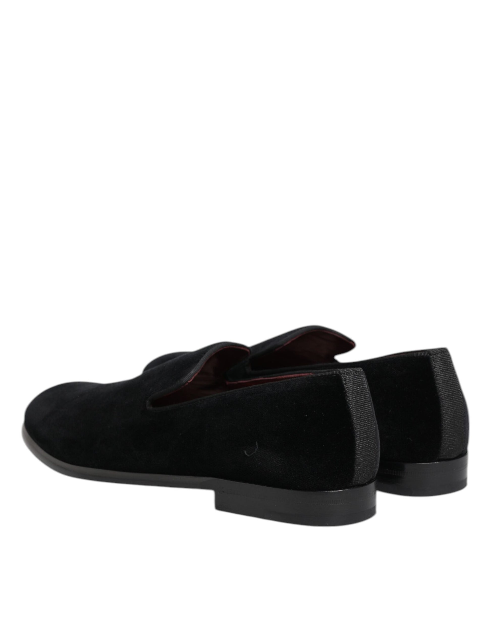Dolce & Gabbana Black Velvet Loafers Formal Men Dress Shoes Dolce & Gabbana