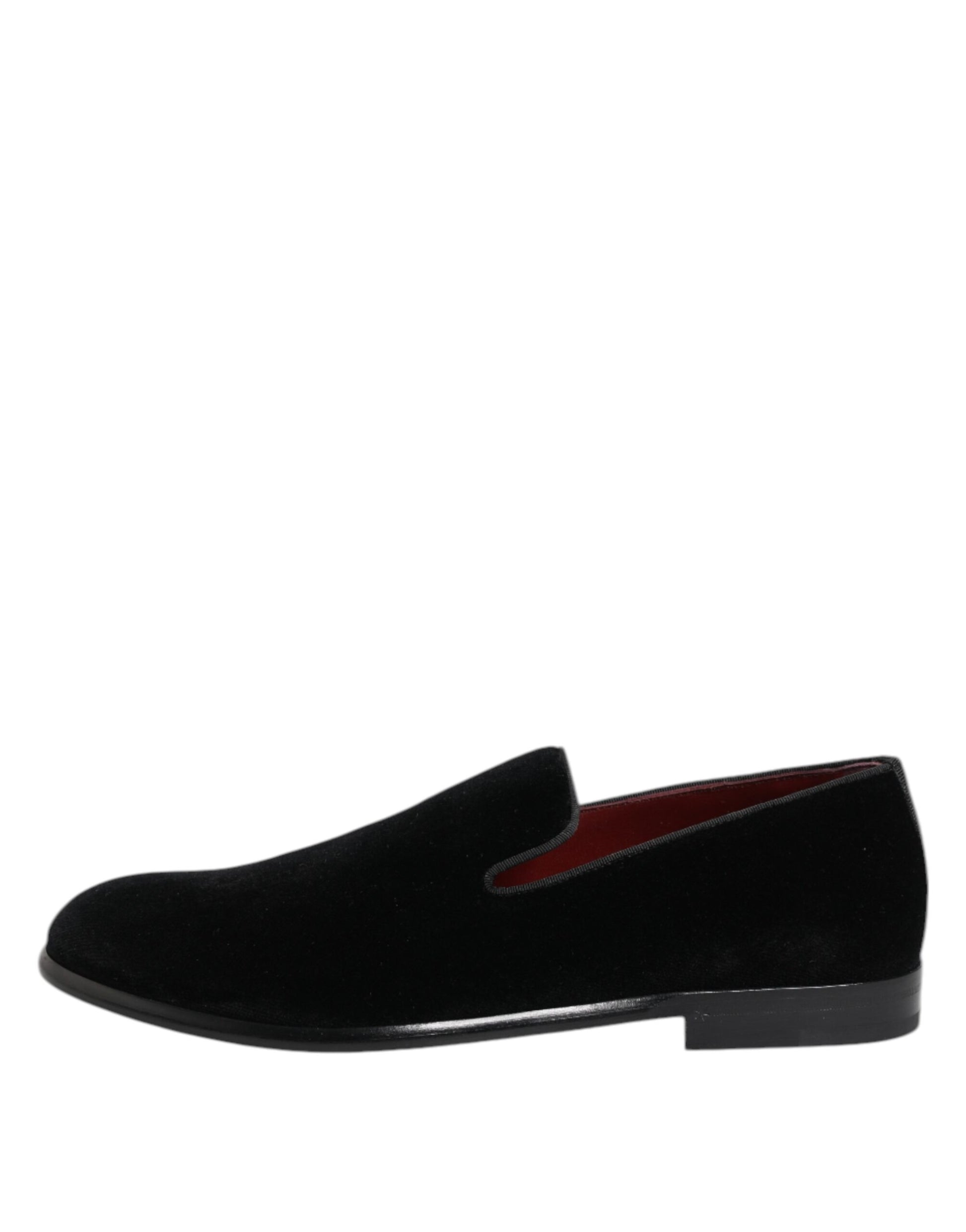 Dolce & Gabbana Black Velvet Loafers Formal Men Dress Shoes Dolce & Gabbana