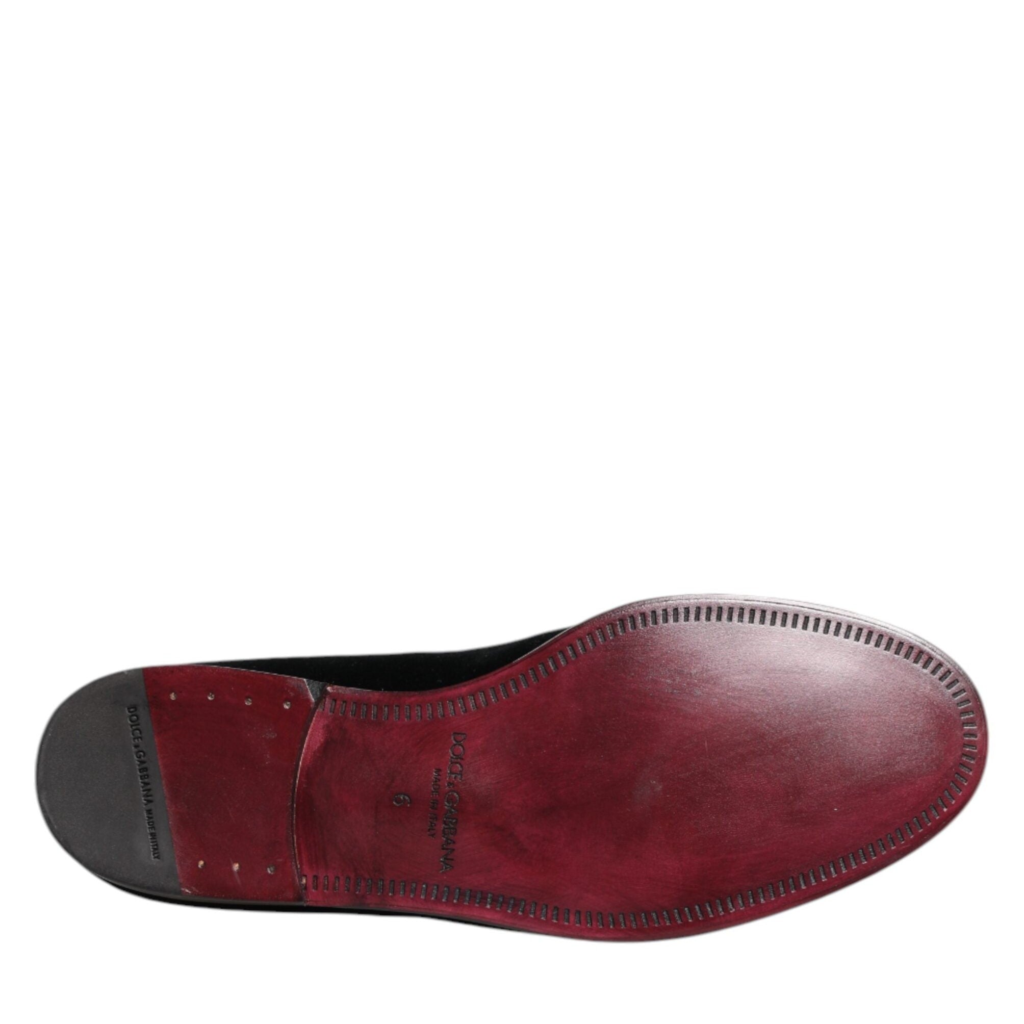 Dolce & Gabbana Black Velvet Loafers Formal Men Dress Shoes