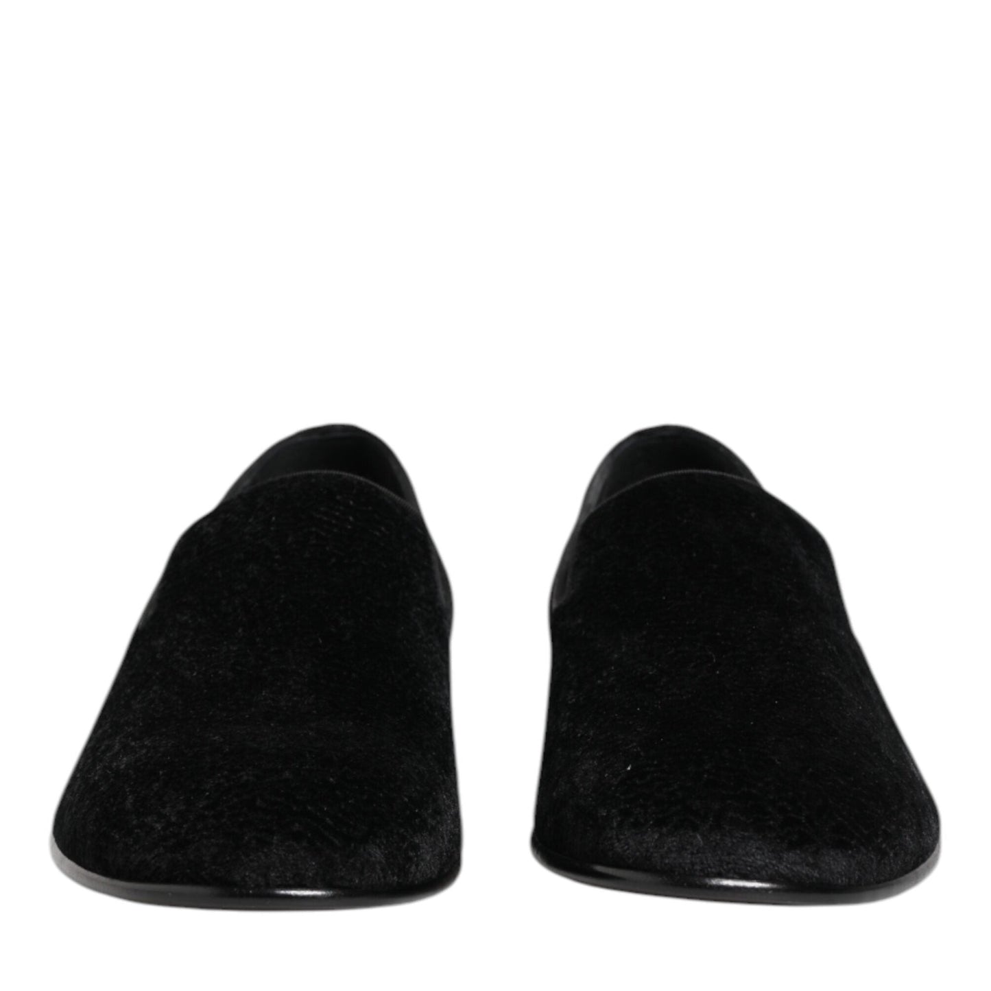 Dolce & Gabbana Black Jacquard Loafers Formal Men Dress Shoes