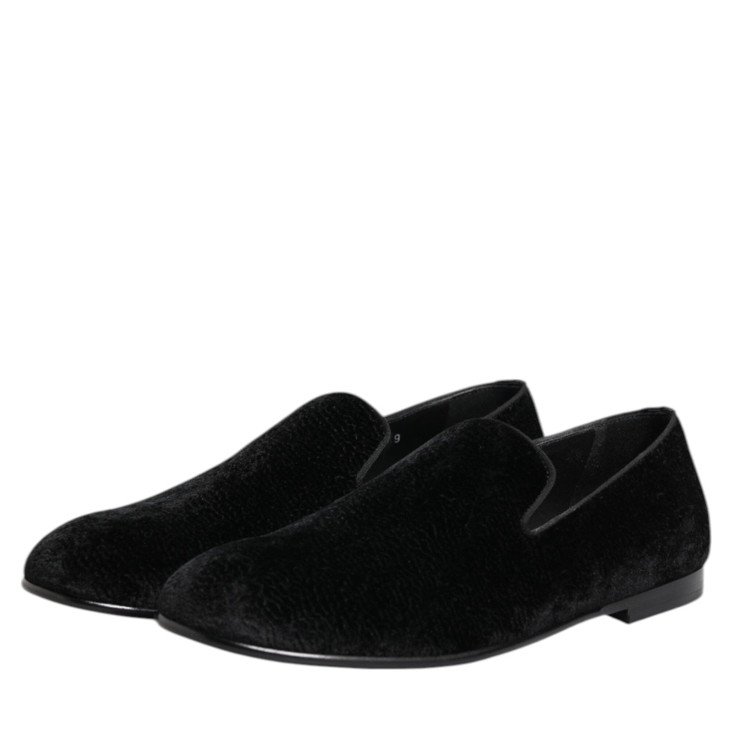 Dolce & Gabbana Black Jacquard Loafers Formal Men Dress Shoes