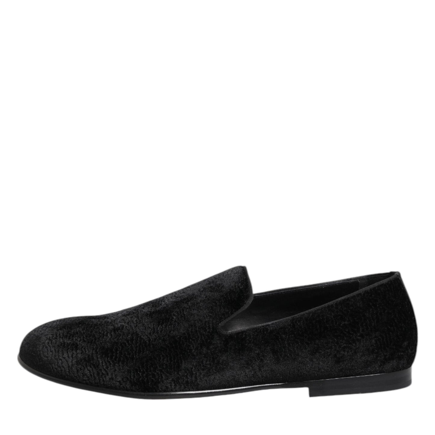 Dolce & Gabbana Black Jacquard Loafers Formal Men Dress Shoes