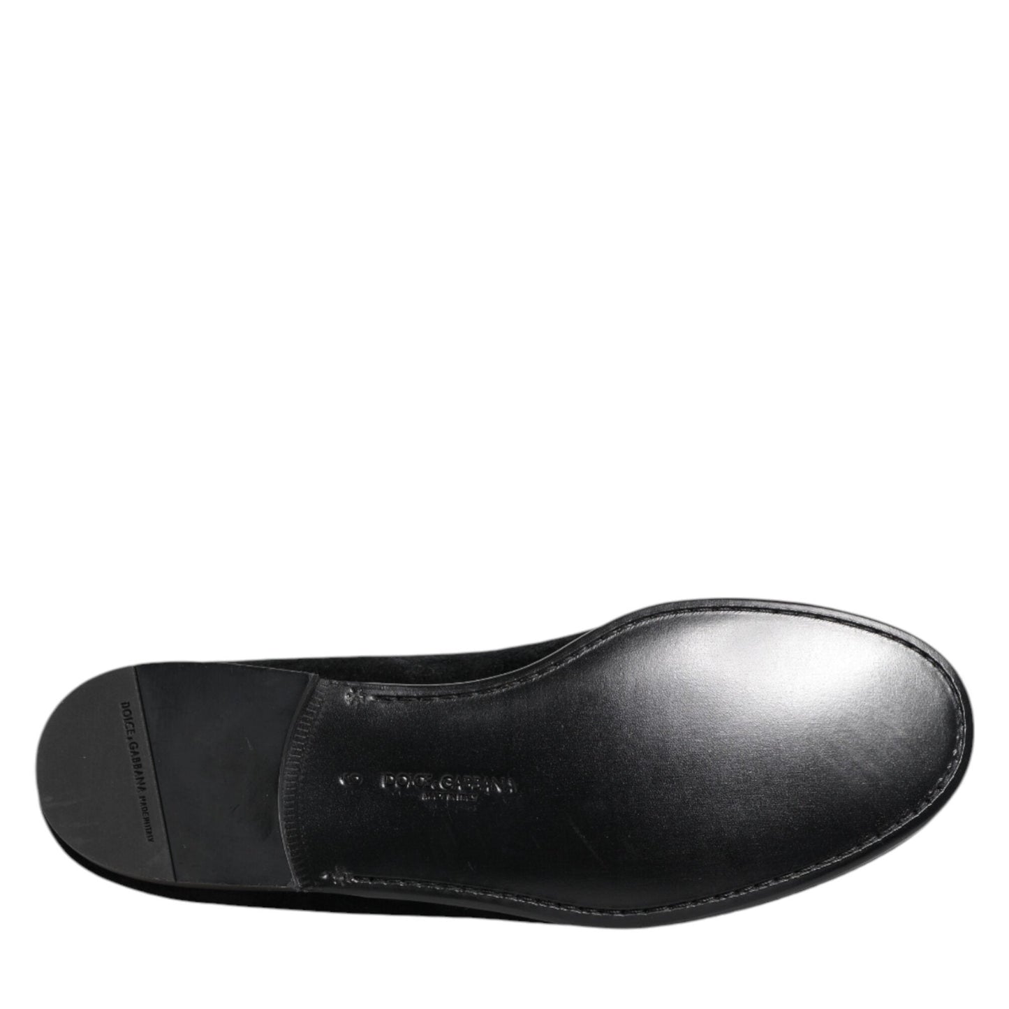 Dolce & Gabbana Black Jacquard Loafers Formal Men Dress Shoes