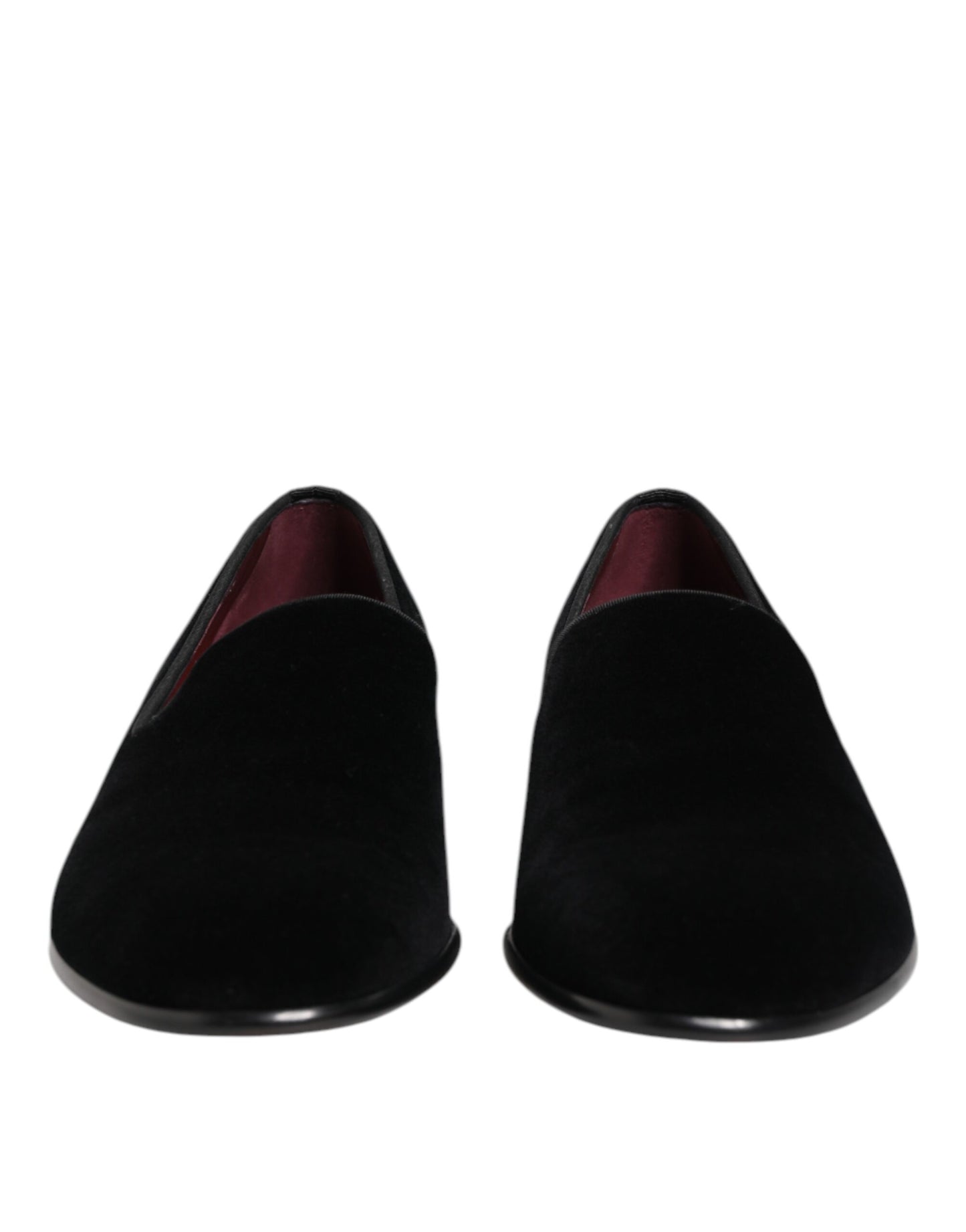 Dolce & Gabbana Black Velvet Slip On Loafers Men Formal Shoes Dolce & Gabbana