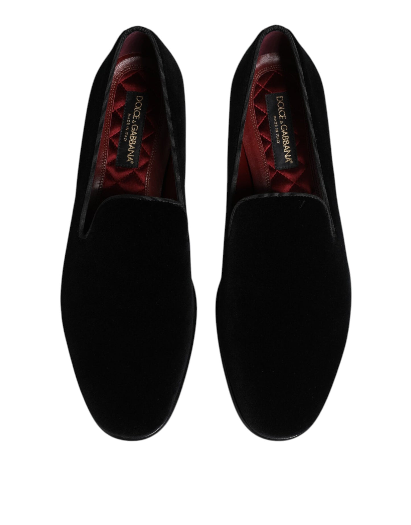 Dolce & Gabbana Black Velvet Slip On Loafers Men Formal Shoes Dolce & Gabbana