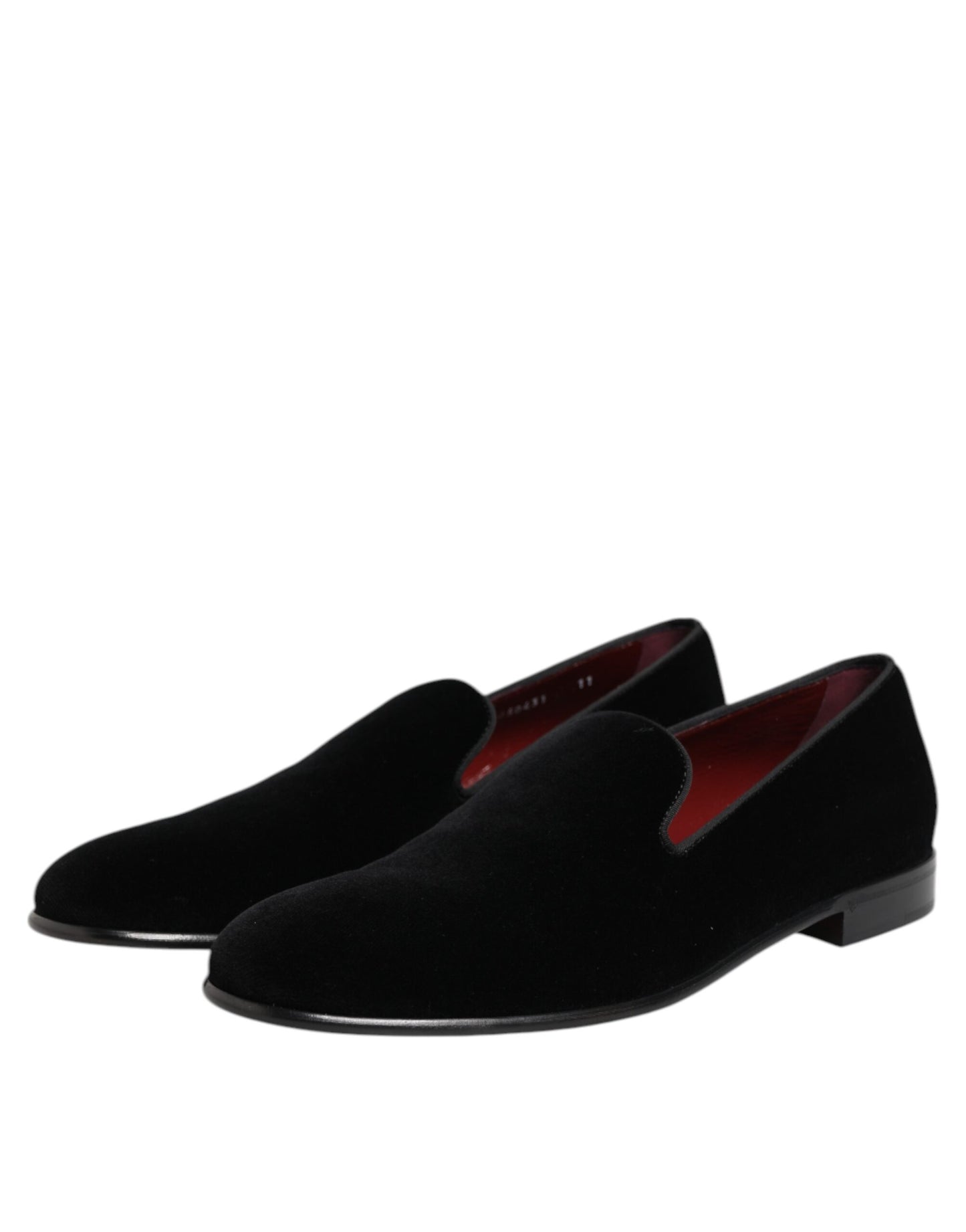 Dolce & Gabbana Black Velvet Slip On Loafers Men Formal Shoes Dolce & Gabbana
