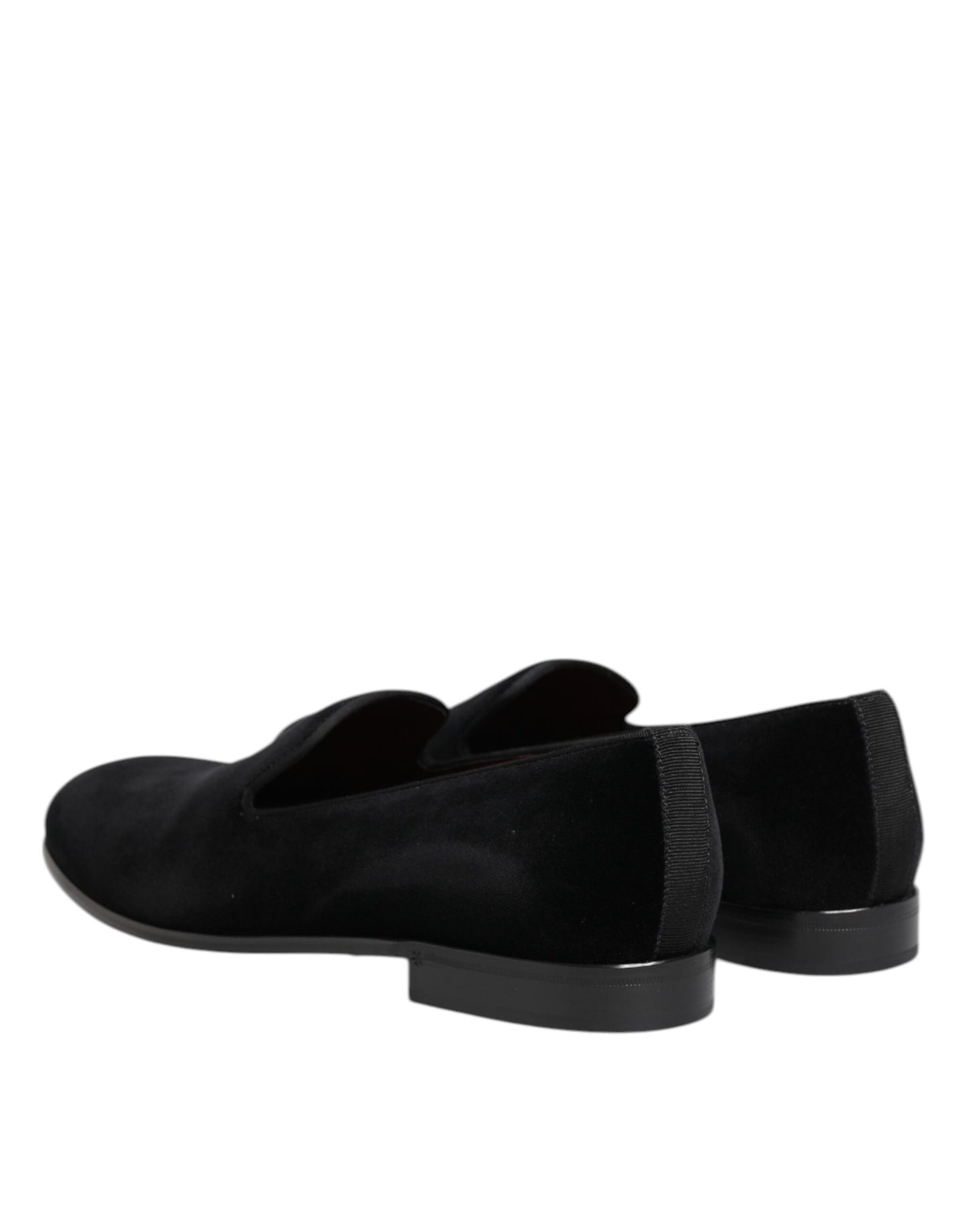 Dolce & Gabbana Black Velvet Slip On Loafers Men Formal Shoes Dolce & Gabbana