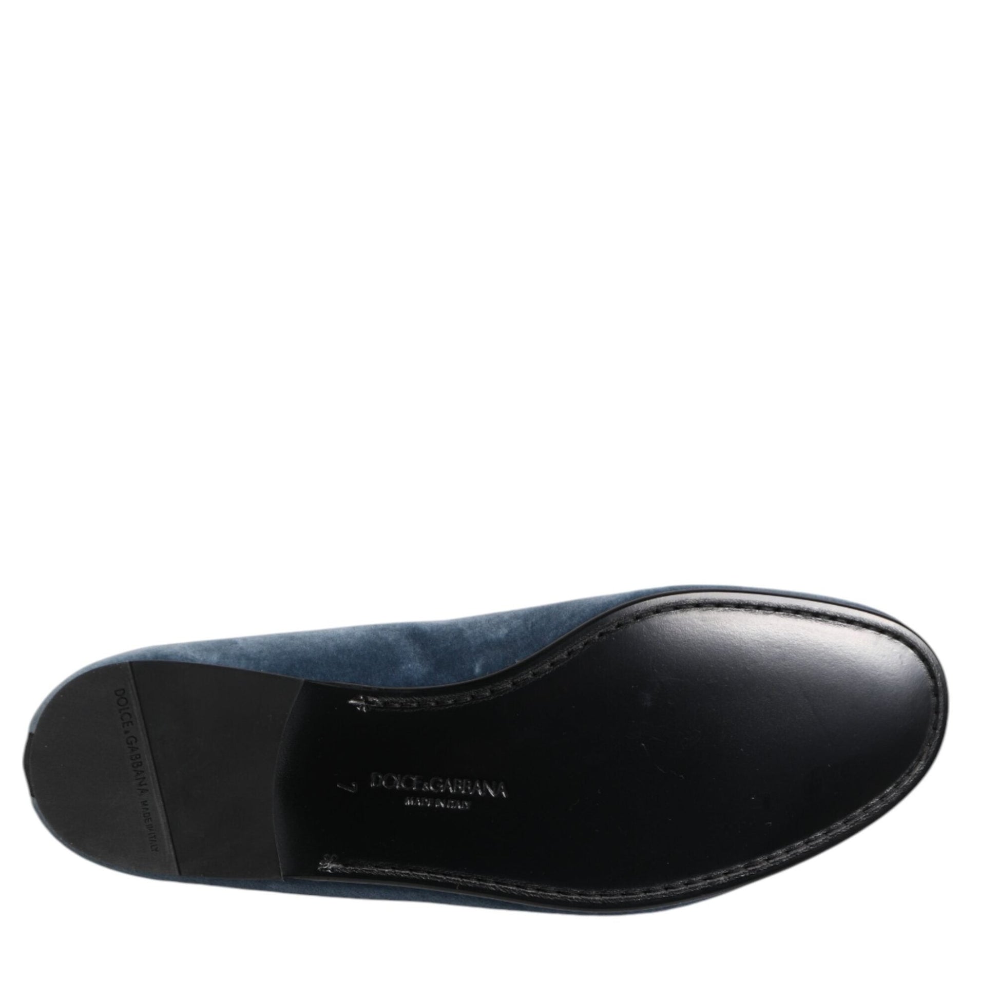 Dolce & Gabbana Blue Velvet DG Logo Loafers Formal Shoes