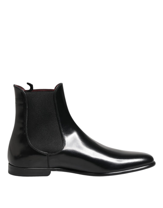 Dolce & Gabbana Black Chelsea Slip On Mid Calf Boots Shoes Dolce & Gabbana