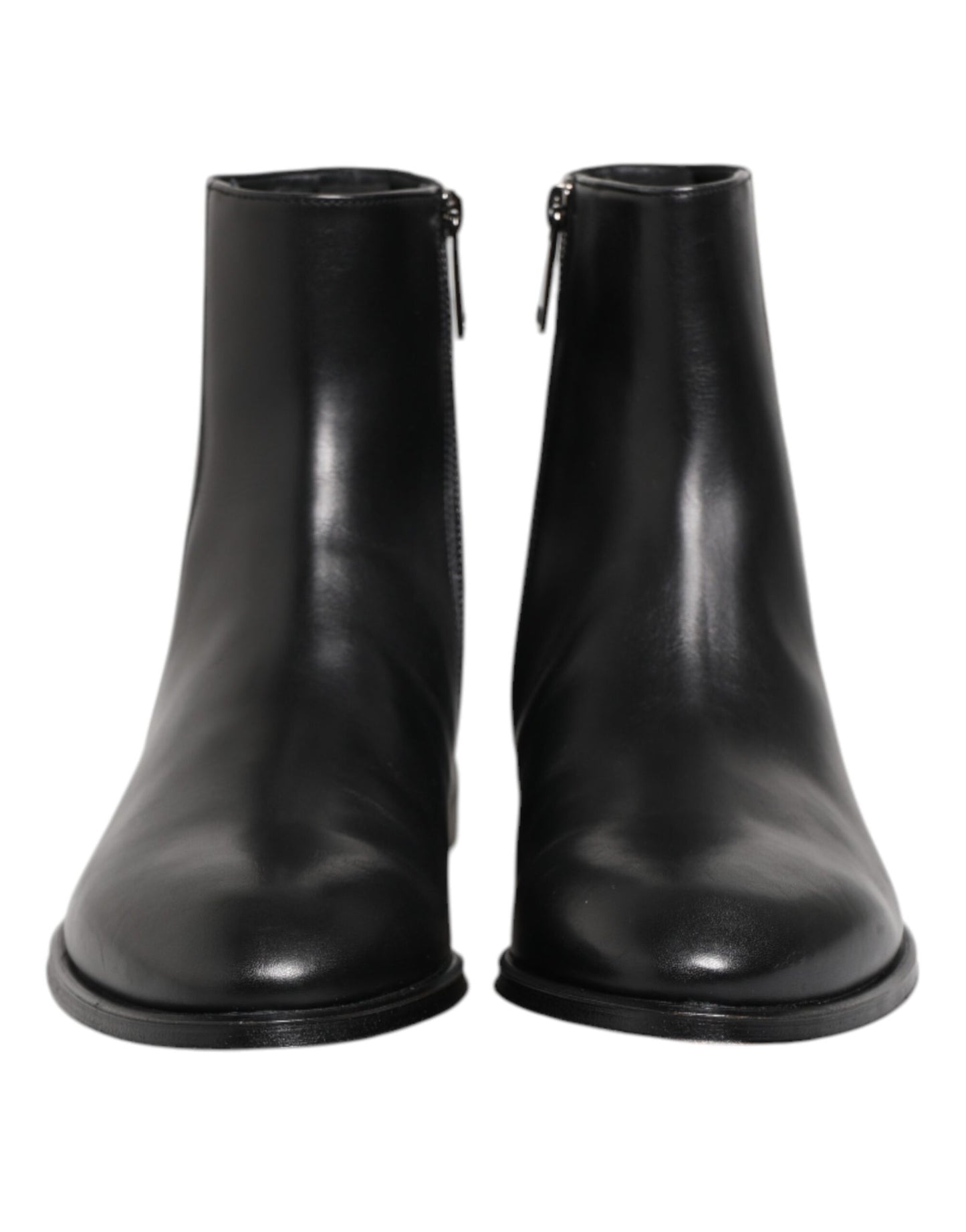 Dolce & Gabbana Black Leather Mid Calf Men Boots Shoes Dolce & Gabbana