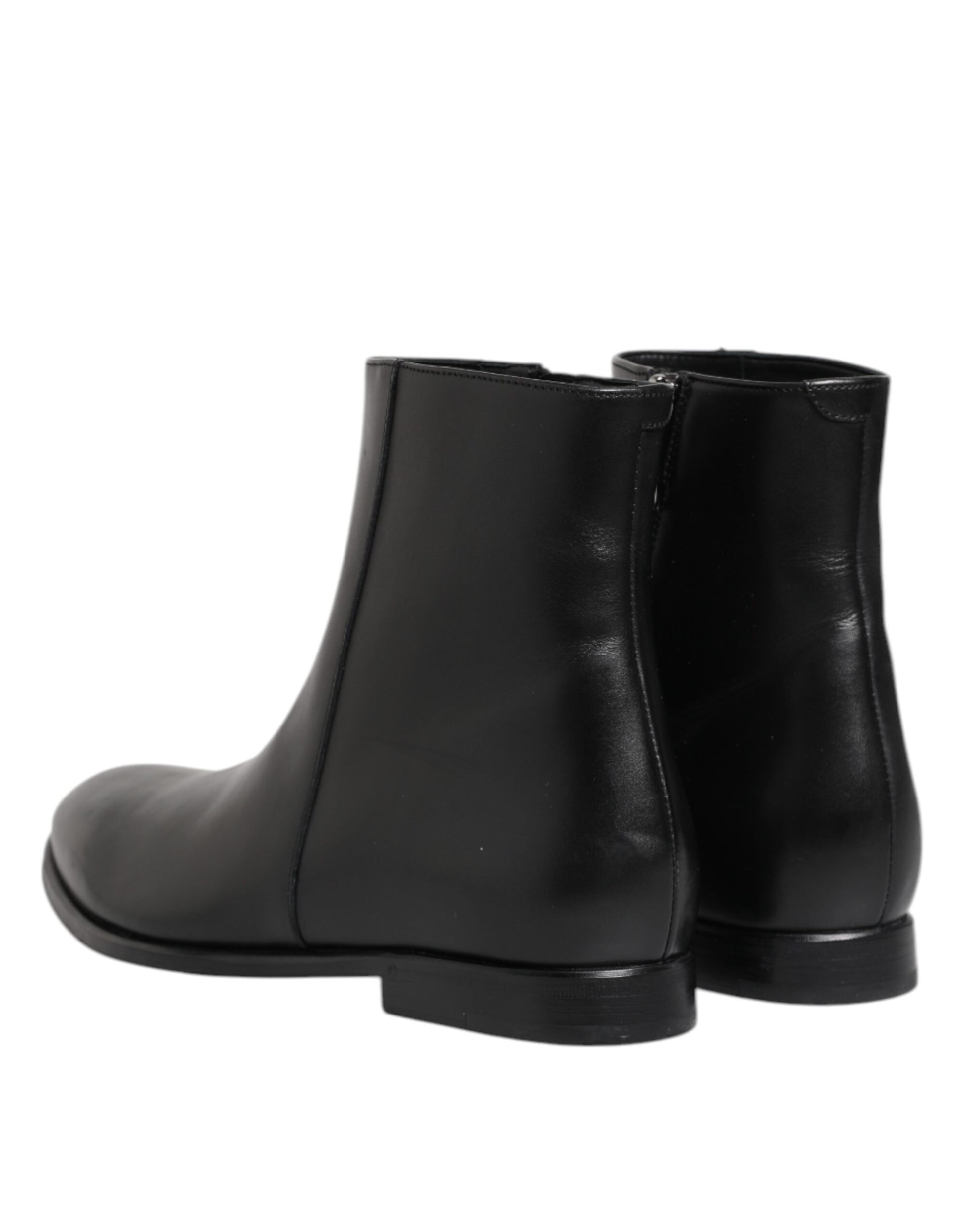 Dolce & Gabbana Black Leather Mid Calf Men Boots Shoes Dolce & Gabbana