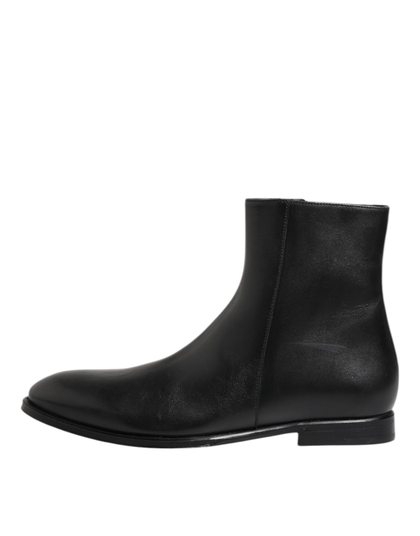 Dolce & Gabbana Black Leather Mid Calf Men Boots Shoes Dolce & Gabbana