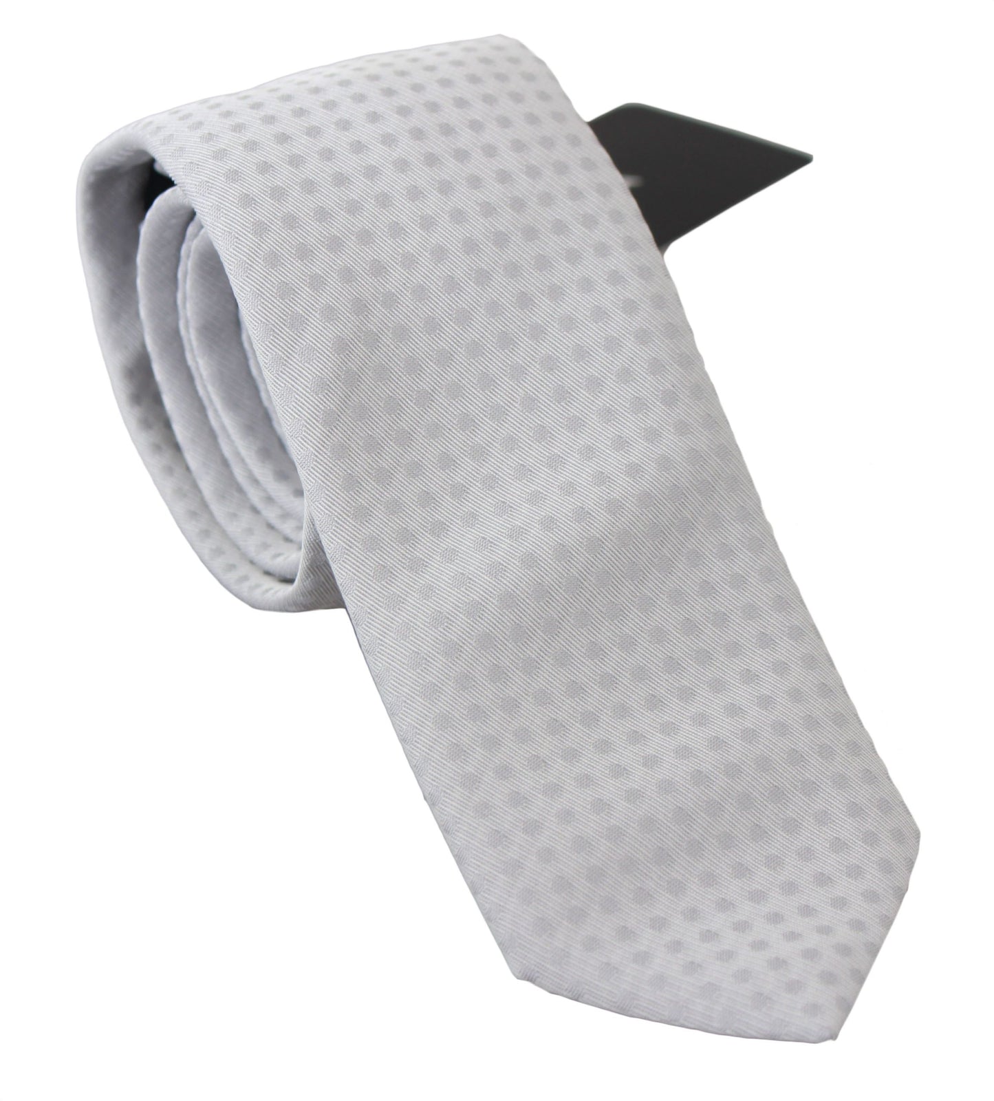 Dolce & Gabbana White Patterned Classic Mens Slim Necktie Tie Dolce & Gabbana