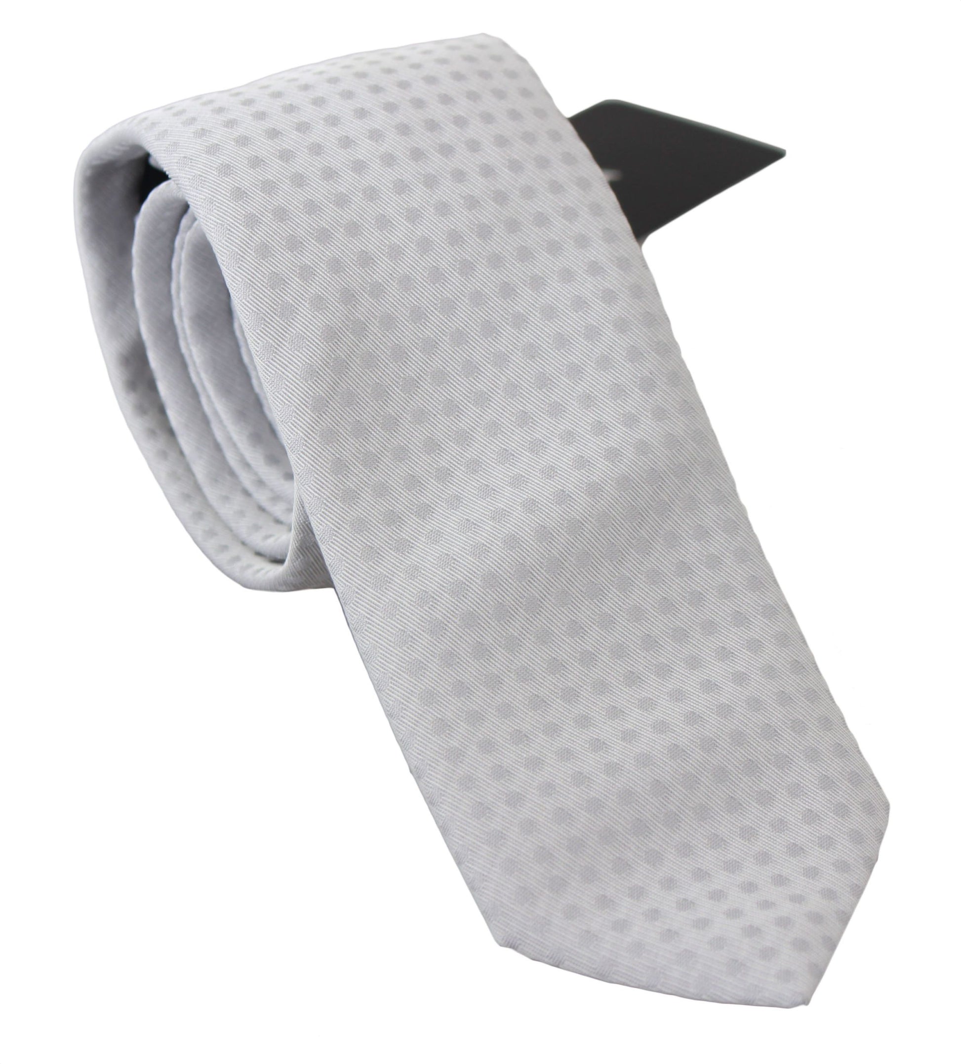 Dolce & Gabbana White Patterned Classic Mens Slim Necktie Tie Dolce & Gabbana