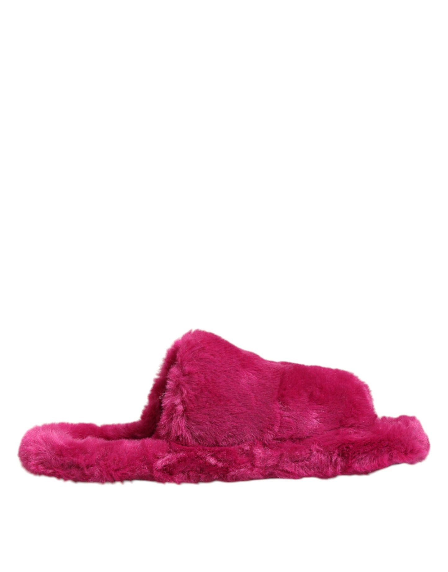 Dolce & Gabbana Pink Acrylic Faux Fur Mens Flats Sandals Shoes Dolce & Gabbana