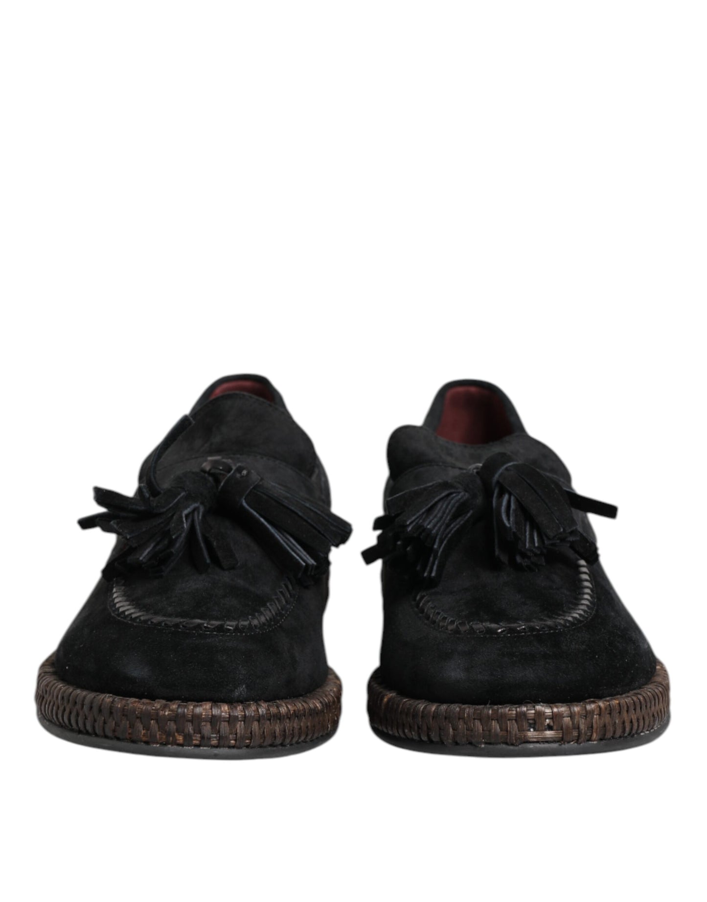 Dolce & Gabbana Black Suede Tassel Embellished Loafers Shoes Dolce & Gabbana