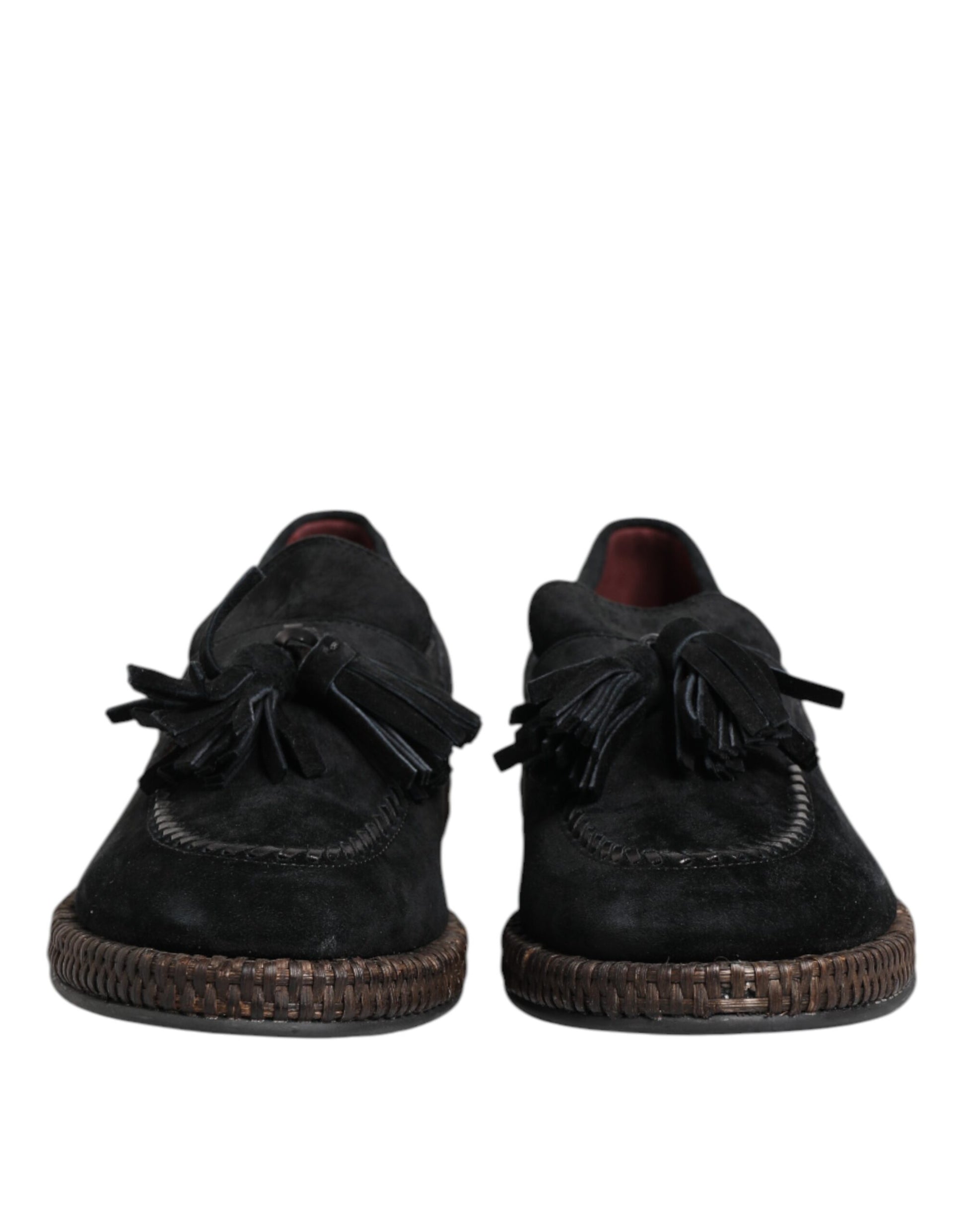 Dolce & Gabbana Black Suede Tassel Embellished Loafers Shoes Dolce & Gabbana