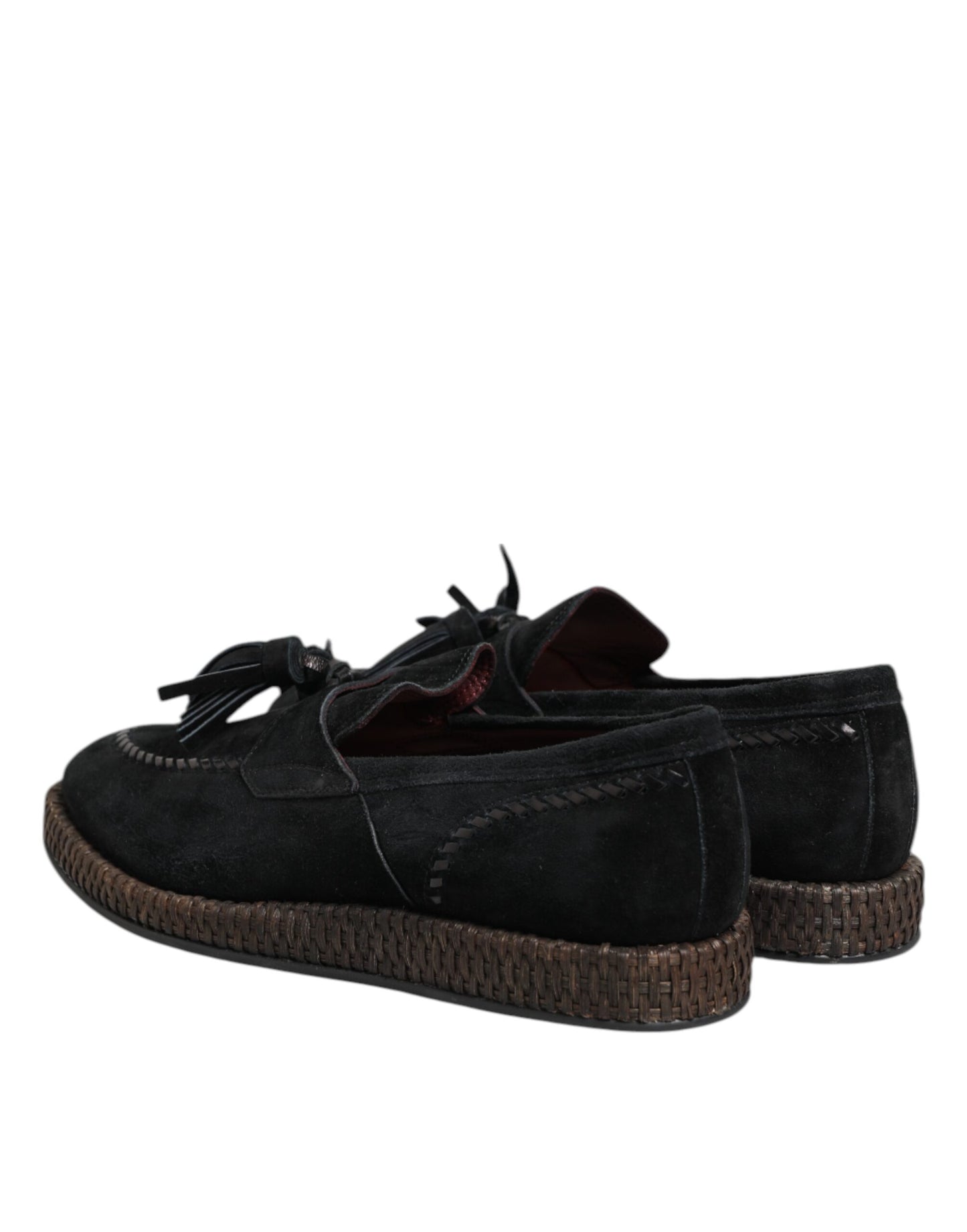 Dolce & Gabbana Black Suede Tassel Embellished Loafers Shoes Dolce & Gabbana