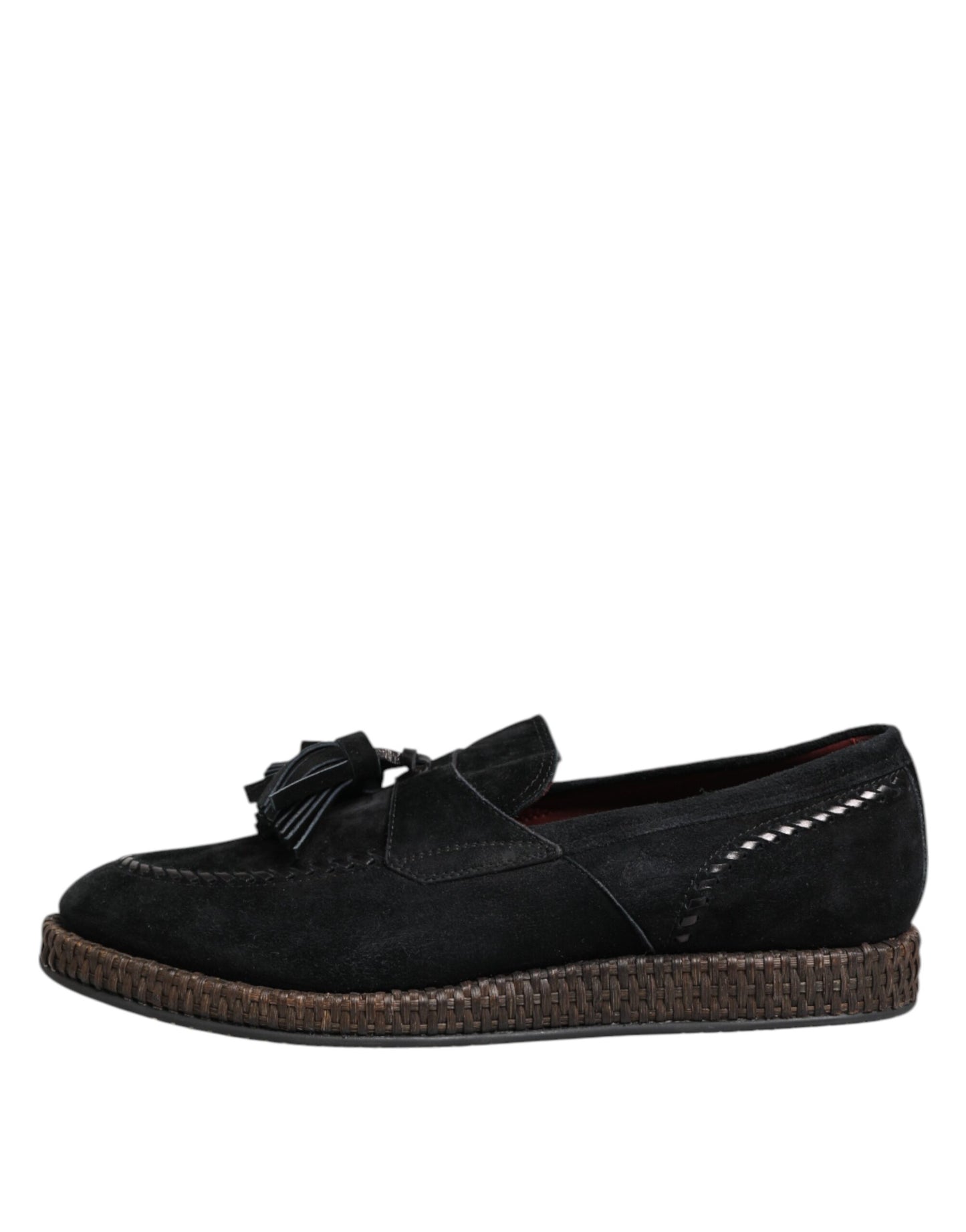 Dolce & Gabbana Black Suede Tassel Embellished Loafers Shoes Dolce & Gabbana