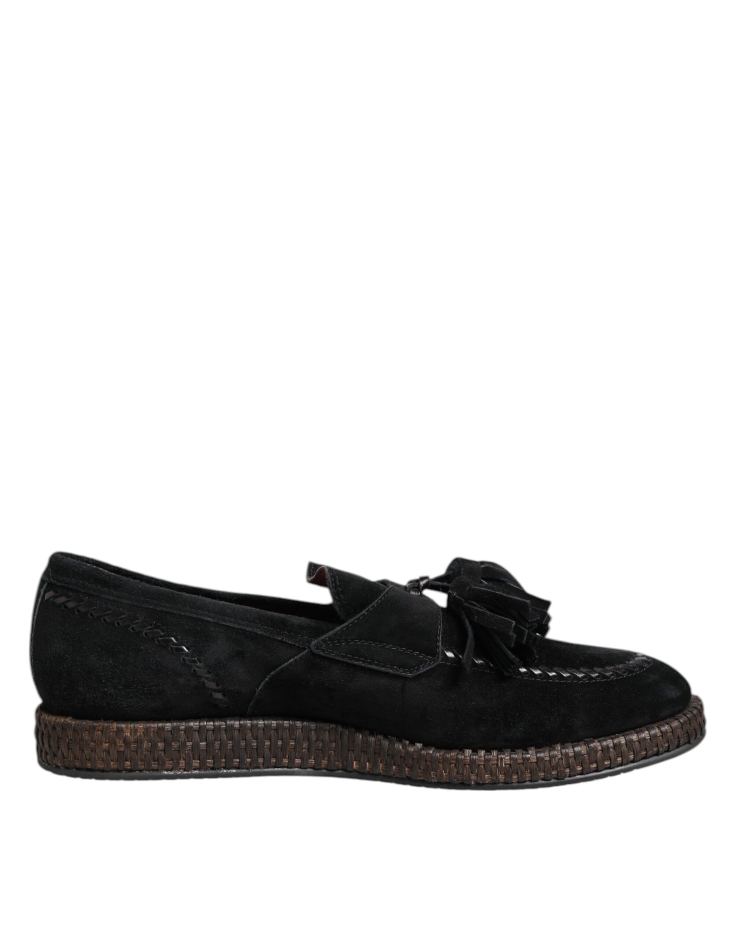 Dolce & Gabbana Black Suede Tassel Embellished Loafers Shoes Dolce & Gabbana